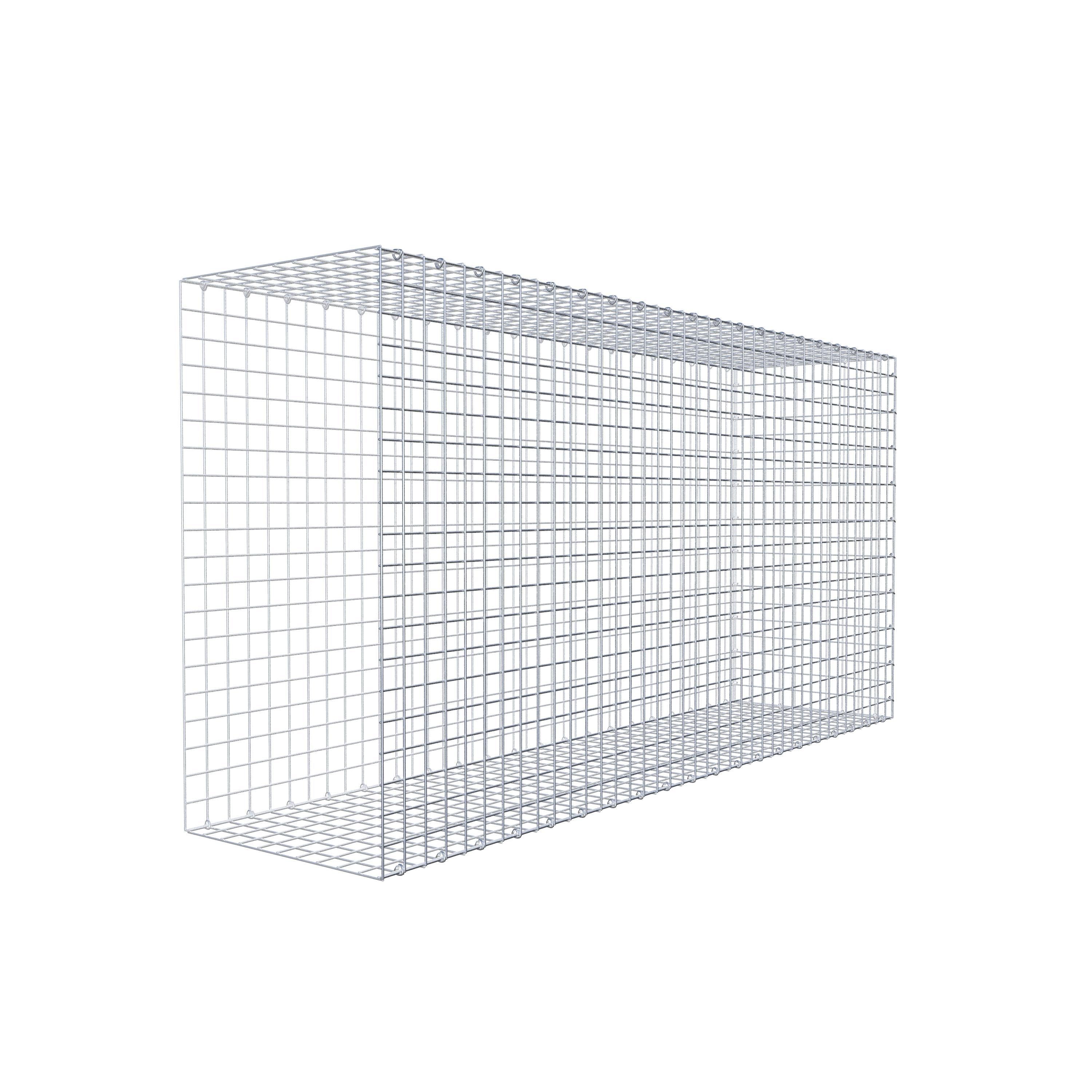 Monteret gabion type 2 200 cm x 100 cm x 50 cm (L x H x D), maskestørrelse 5 cm x 5 cm, C-ring