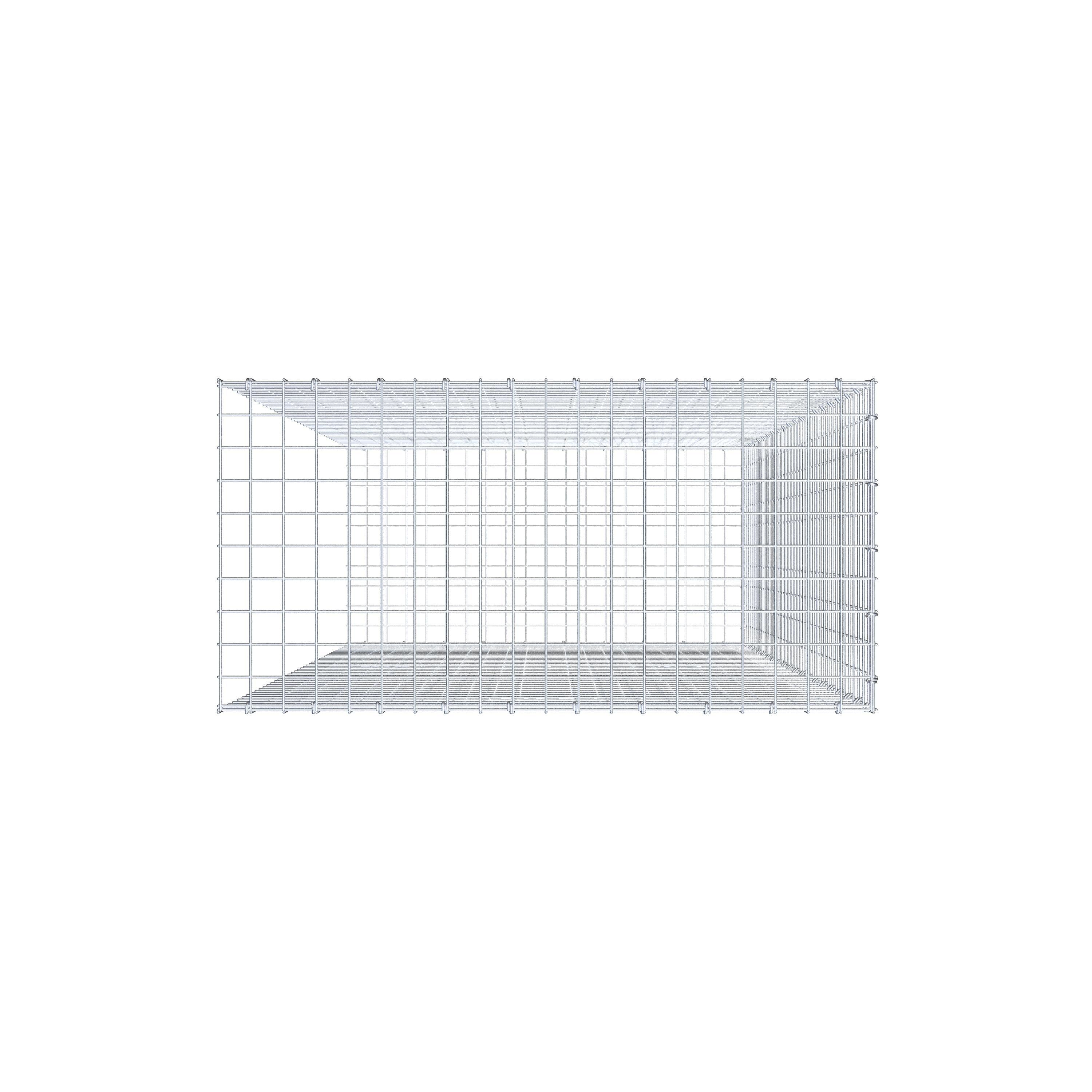 Monteret gabion type 2 200 cm x 100 cm x 50 cm (L x H x D), maskestørrelse 5 cm x 5 cm, C-ring