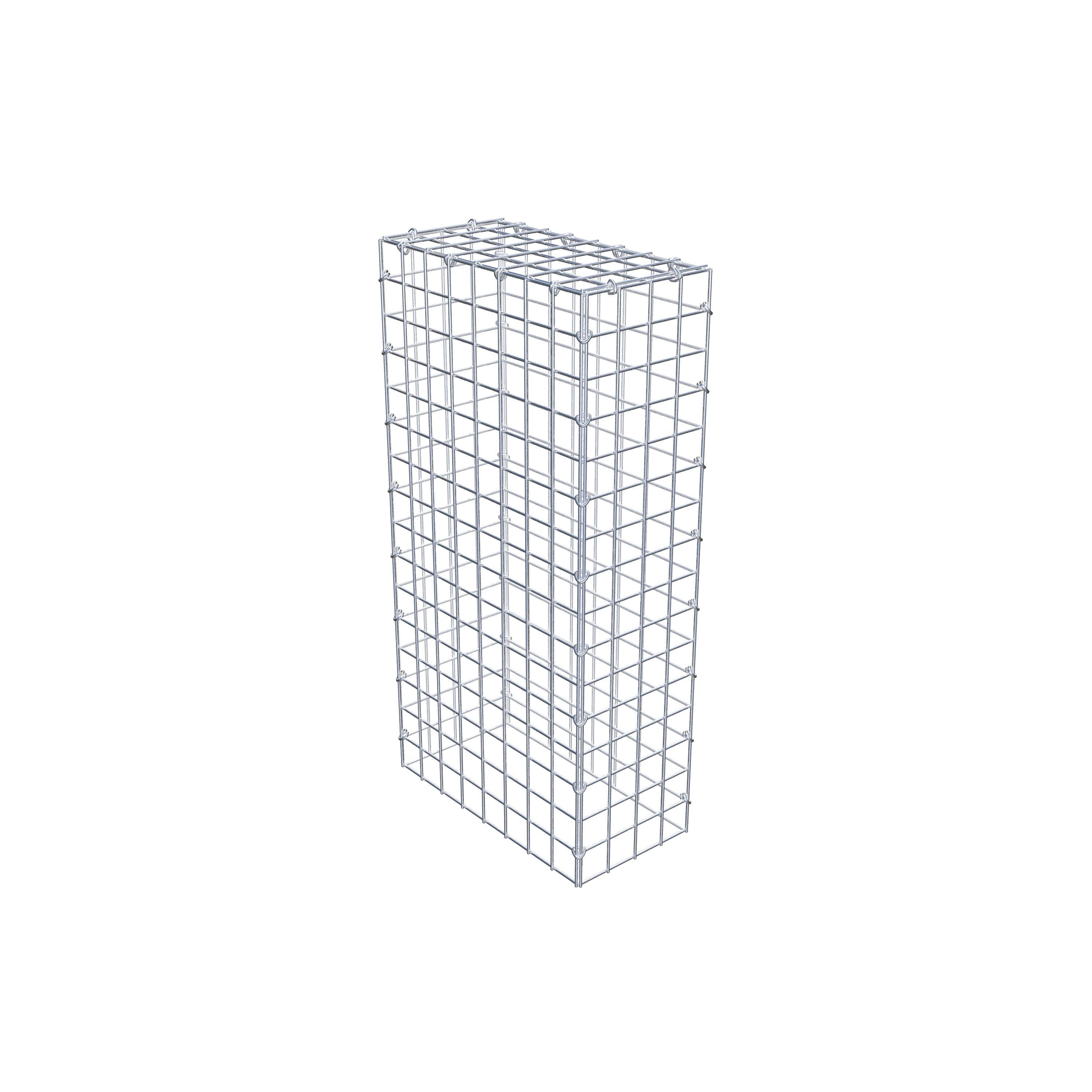 Monteret gabion type 3 80 cm x 40 cm x 20 cm (L x H x D), maskestørrelse 5 cm x 5 cm, C-ring