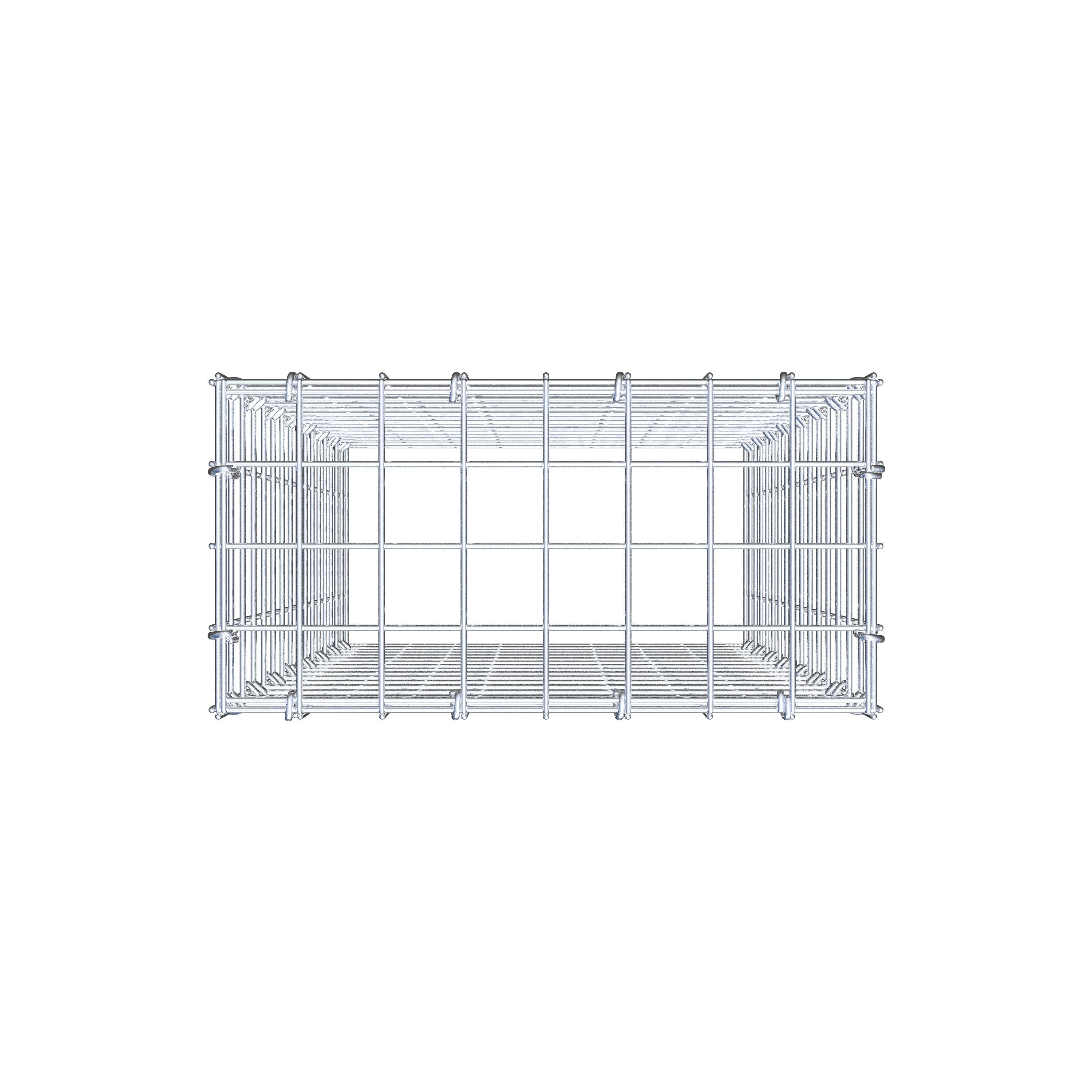 Monteret gabion type 3 80 cm x 40 cm x 20 cm (L x H x D), maskestørrelse 5 cm x 5 cm, C-ring