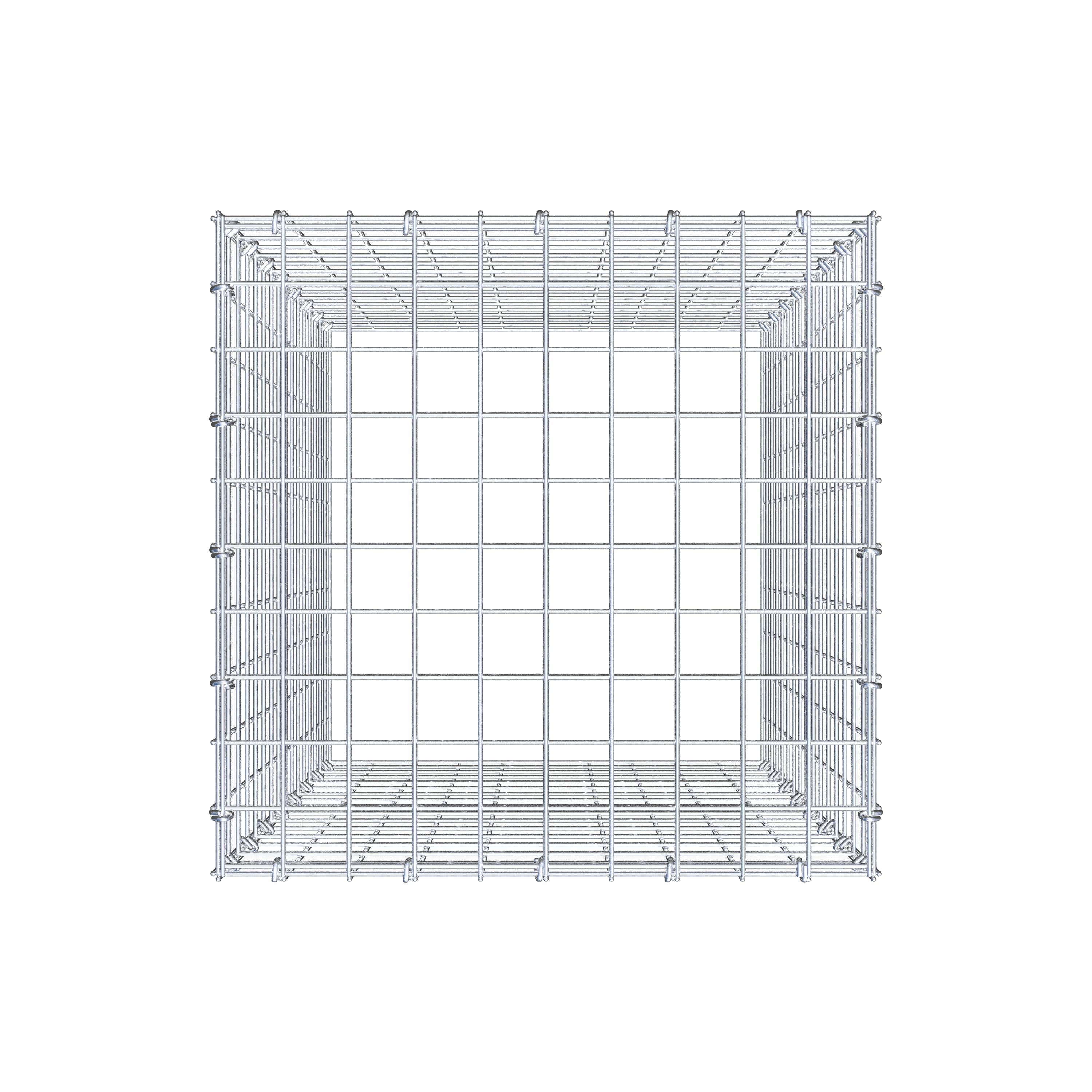 Mounted gabion type 3 80 cm x 50 cm x 50 cm (L x H x D), mesh size 5 cm x 5 cm, C-ring