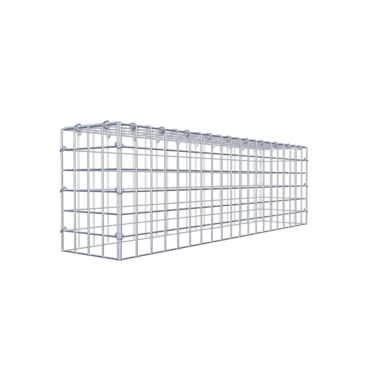 Monteret gabion type 3 100 cm x 30 cm x 20 cm (L x H x D), maskestørrelse 5 cm x 5 cm, C-ring