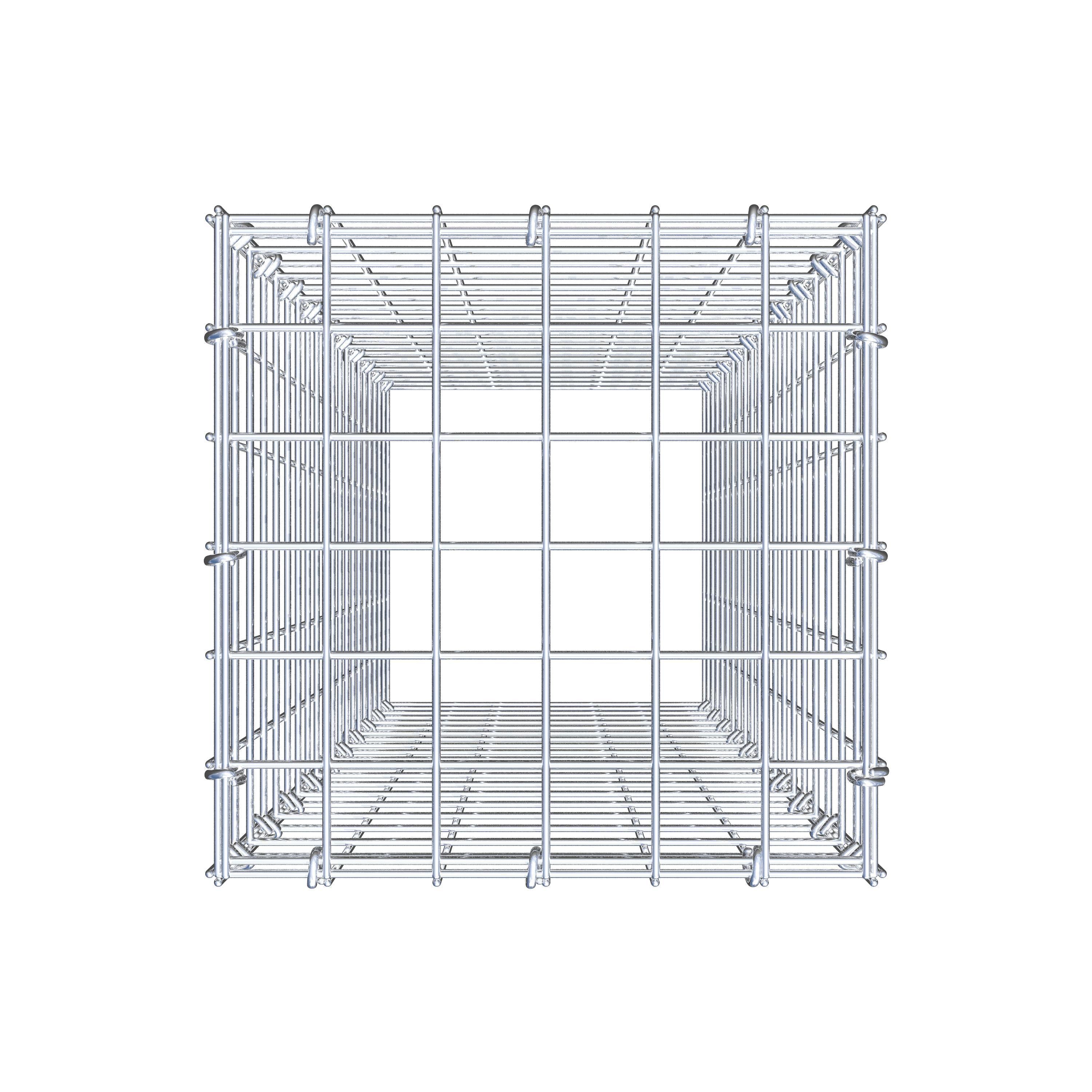 Monteret gabion type 3 100 cm x 30 cm x 30 cm (L x H x D), maskestørrelse 5 cm x 5 cm, C-ring