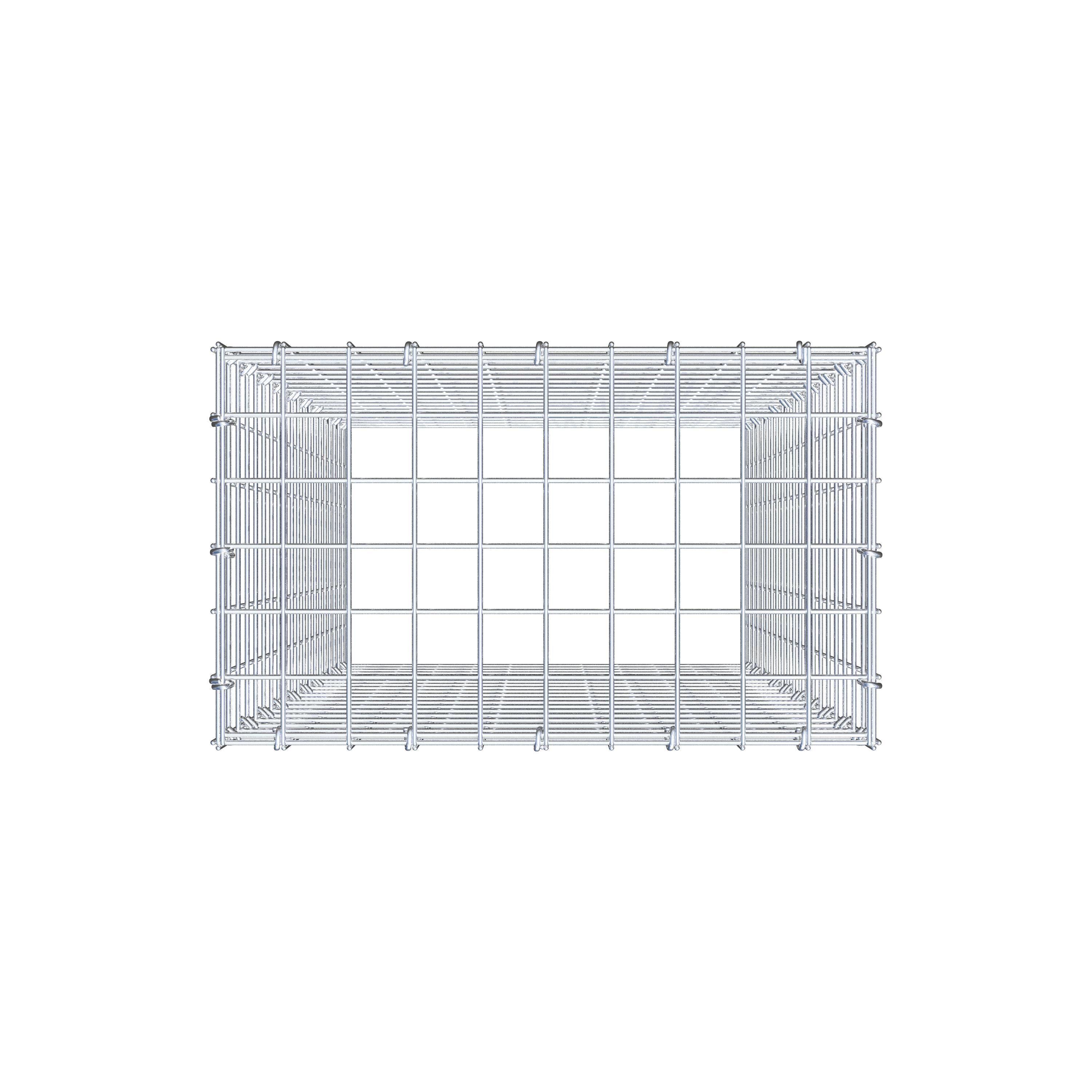 Monteret gabion type 3 100 cm x 50 cm x 30 cm (L x H x D), maskestørrelse 5 cm x 5 cm, C-ring