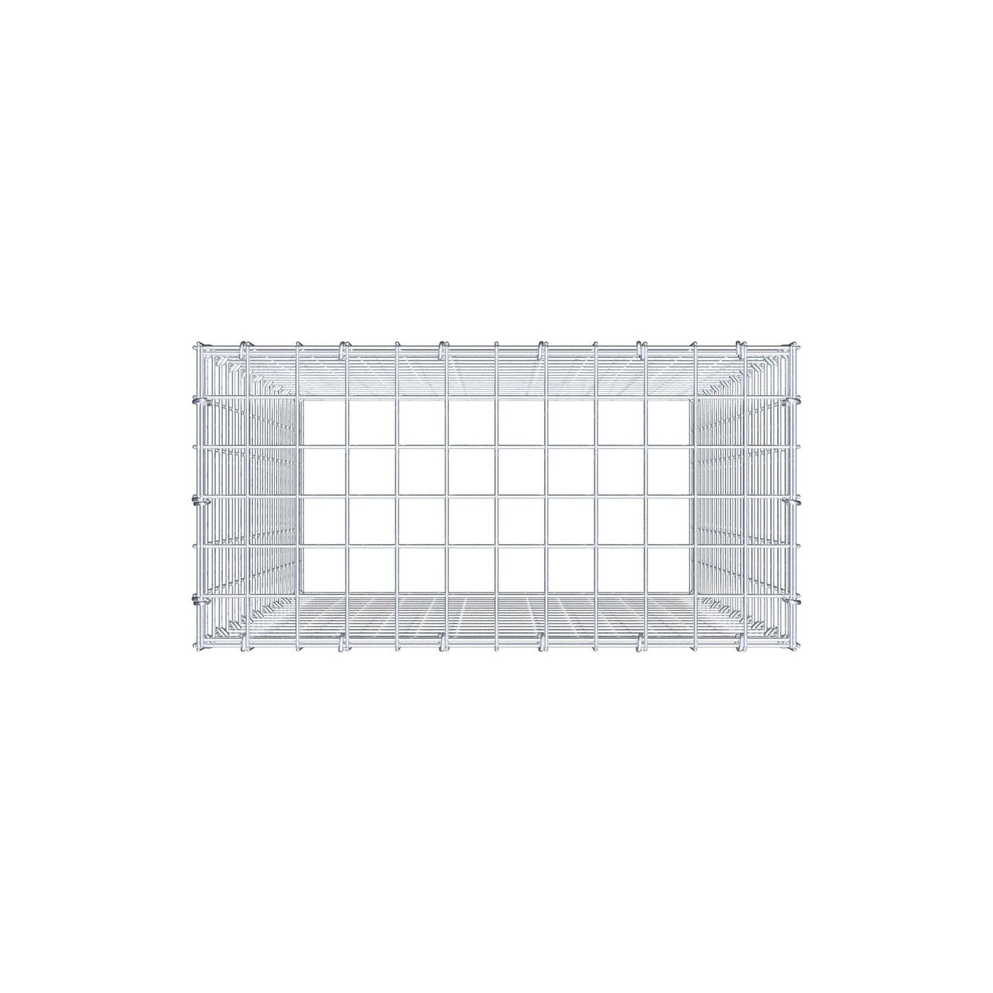 Monteret gabion type 3 100 cm x 60 cm x 30 cm (L x H x D), maskestørrelse 5 cm x 5 cm, C-ring