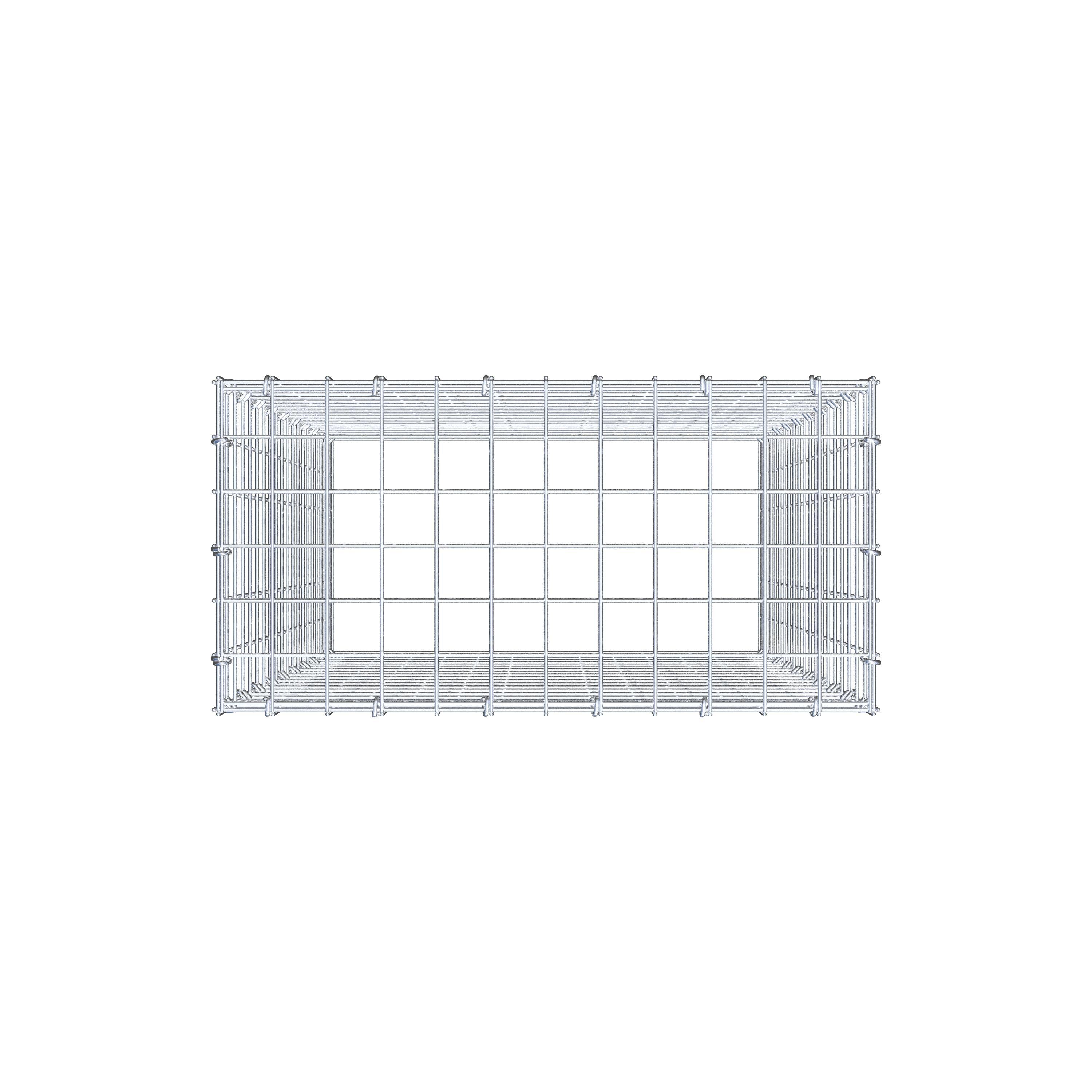 Monteret gabion type 3 100 cm x 60 cm x 30 cm (L x H x D), maskestørrelse 5 cm x 5 cm, C-ring