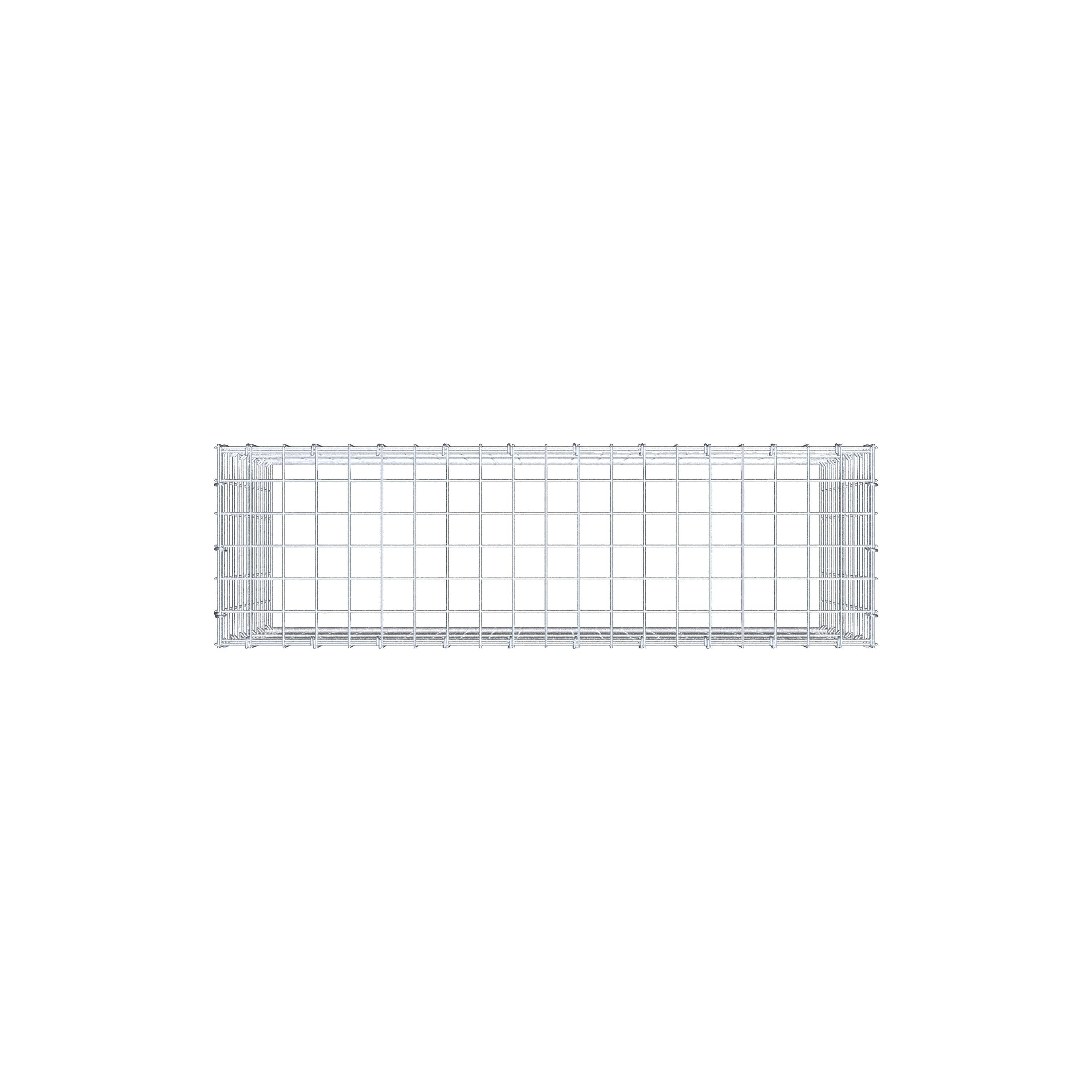 Monteret gabion type 3 100 cm x 60 cm x 30 cm (L x H x D), maskestørrelse 5 cm x 5 cm, C-ring