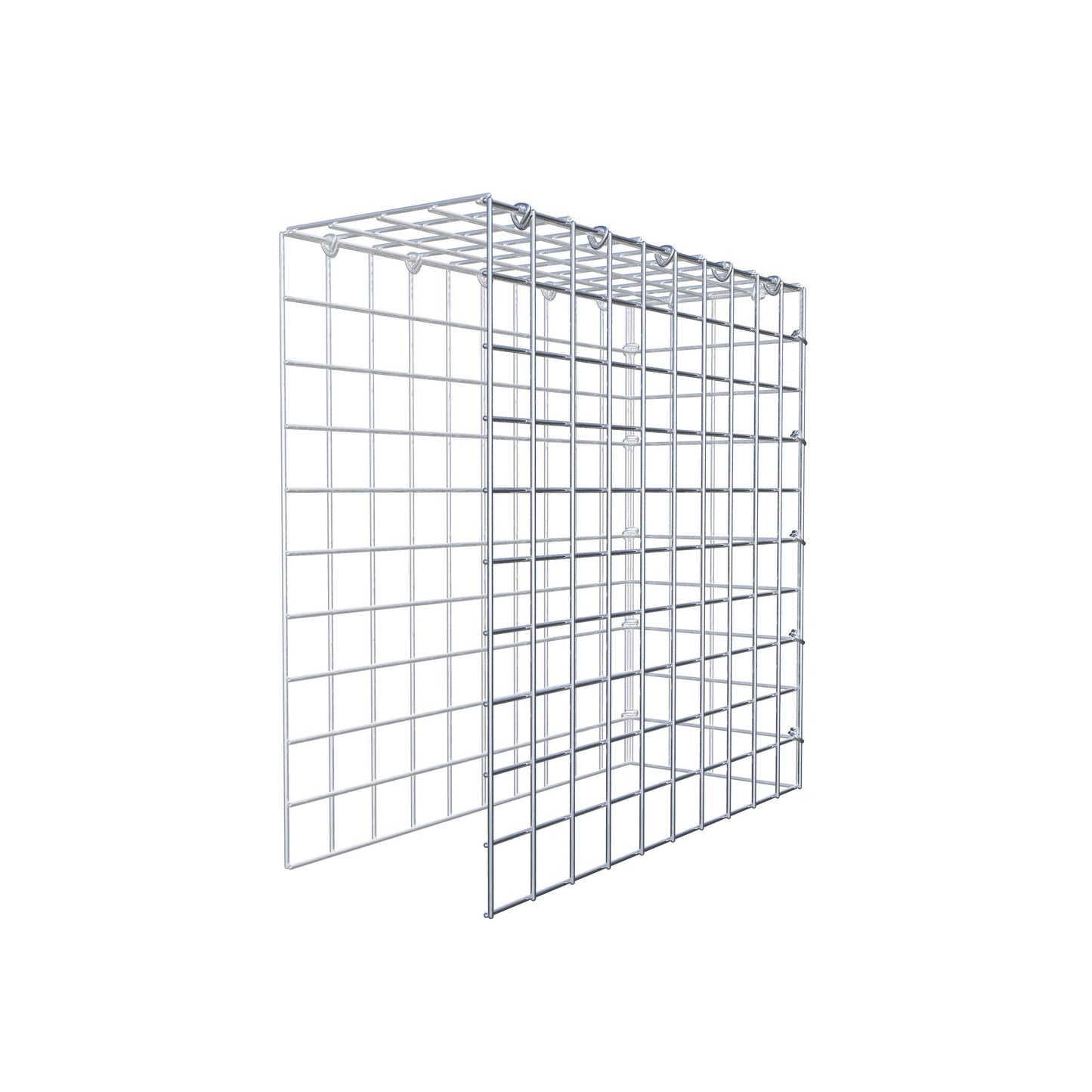 Monteret gabion type 4 50 cm x 50 cm x 20 cm (L x H x D), maskestørrelse 5 cm x 5 cm, C-ring