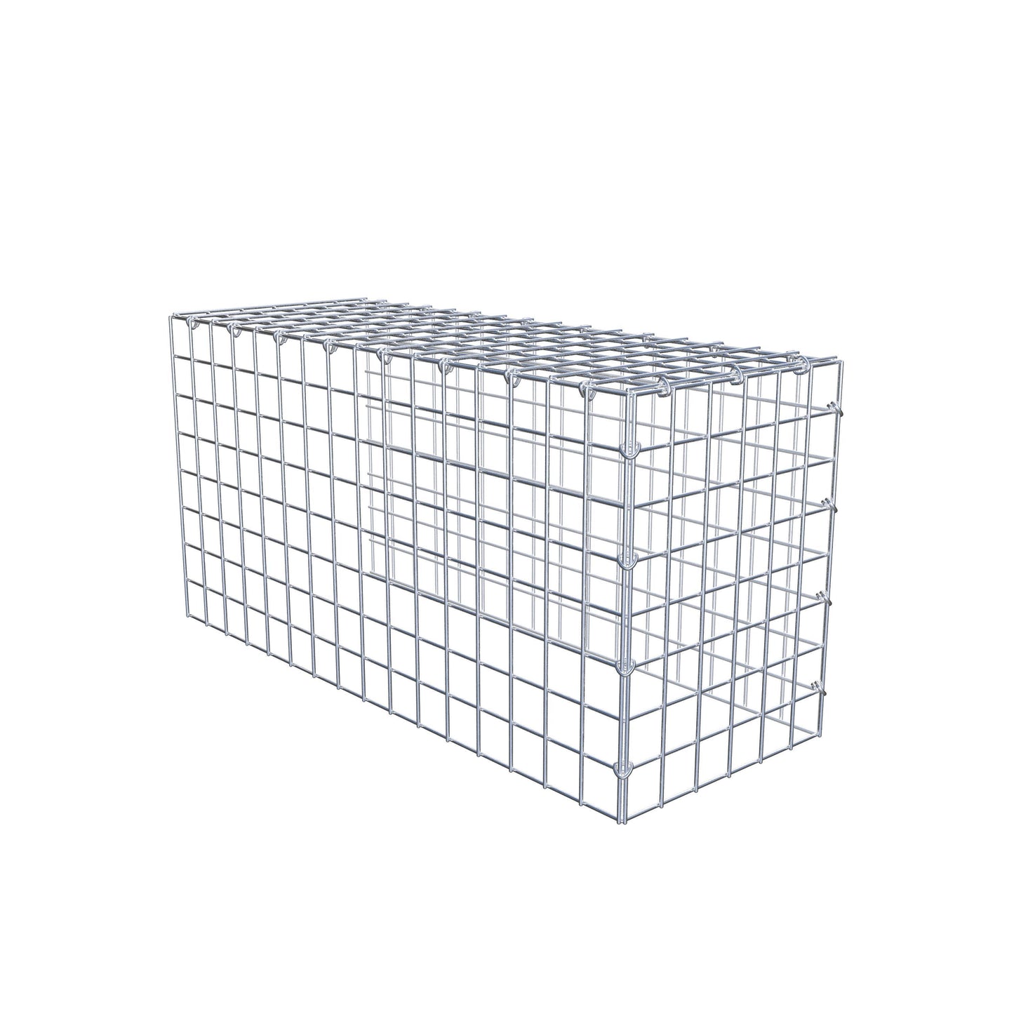 Monteret gabion type 4 80 cm x 40 cm x 30 cm (L x H x D), maskestørrelse 5 cm x 5 cm, C-ring