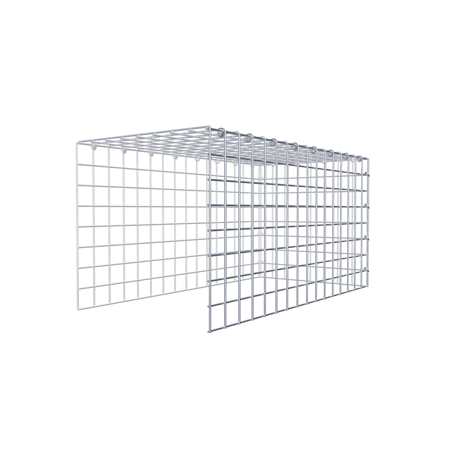 Mounted gabion type 4 80 cm x 40 cm x 40 cm (L x H x D), mesh size 5 cm x 5 cm, C-ring