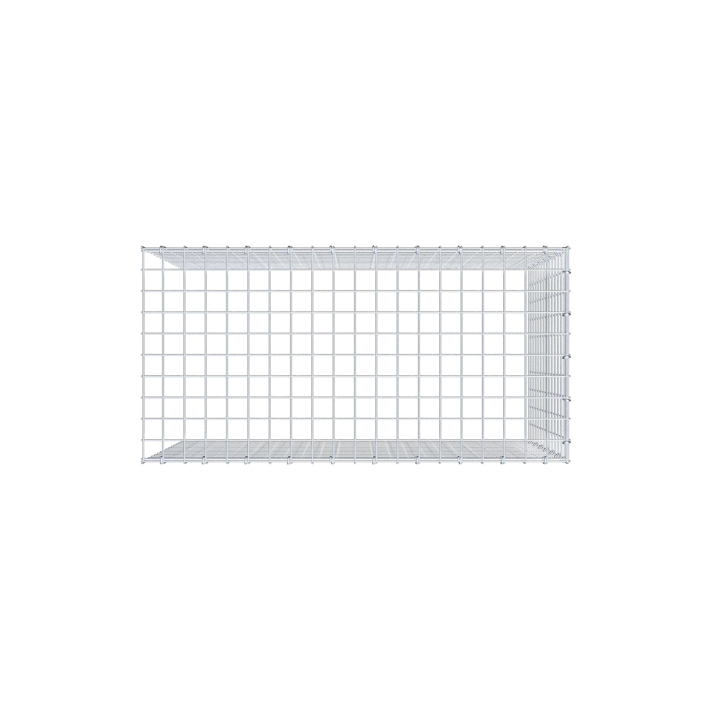 Mounted gabion type 4 100 cm x 70 cm x 50 cm (L x H x D), mesh size 5 cm x 5 cm, C-ring