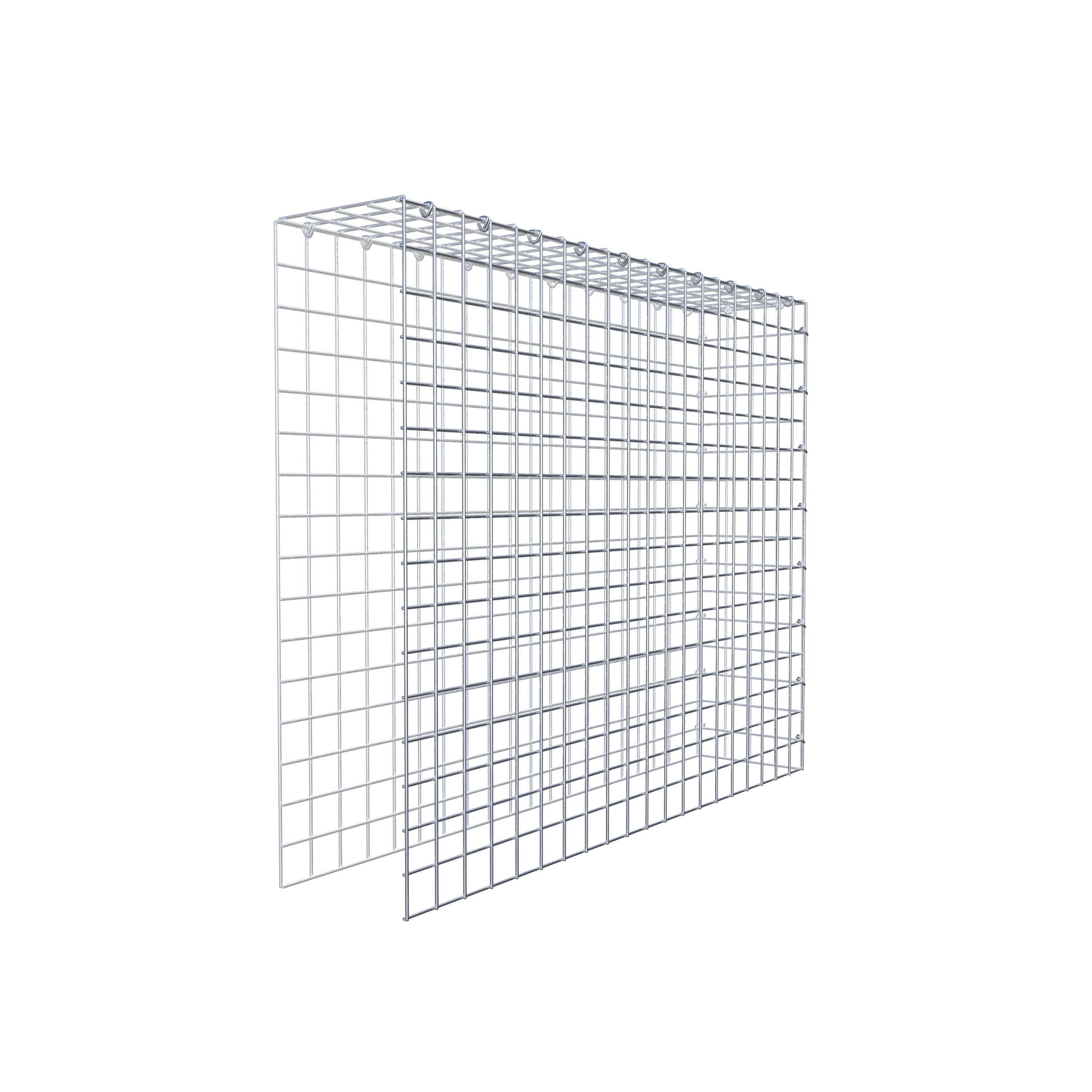 Monteret gabion type 4 100 cm x 80 cm x 20 cm (L x H x D), maskestørrelse 5 cm x 5 cm, C-ring