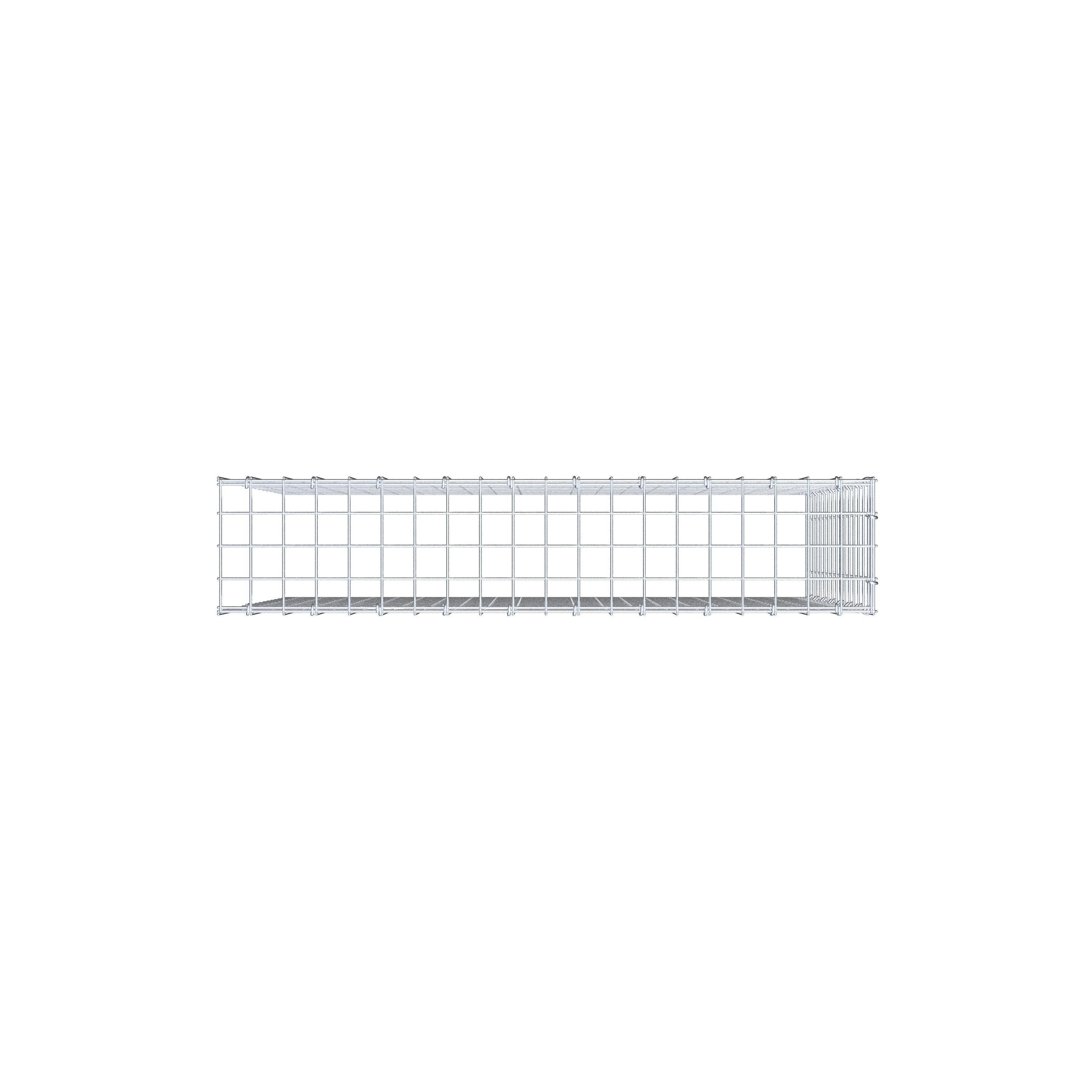 Monteret gabion type 4 100 cm x 80 cm x 20 cm (L x H x D), maskestørrelse 5 cm x 5 cm, C-ring