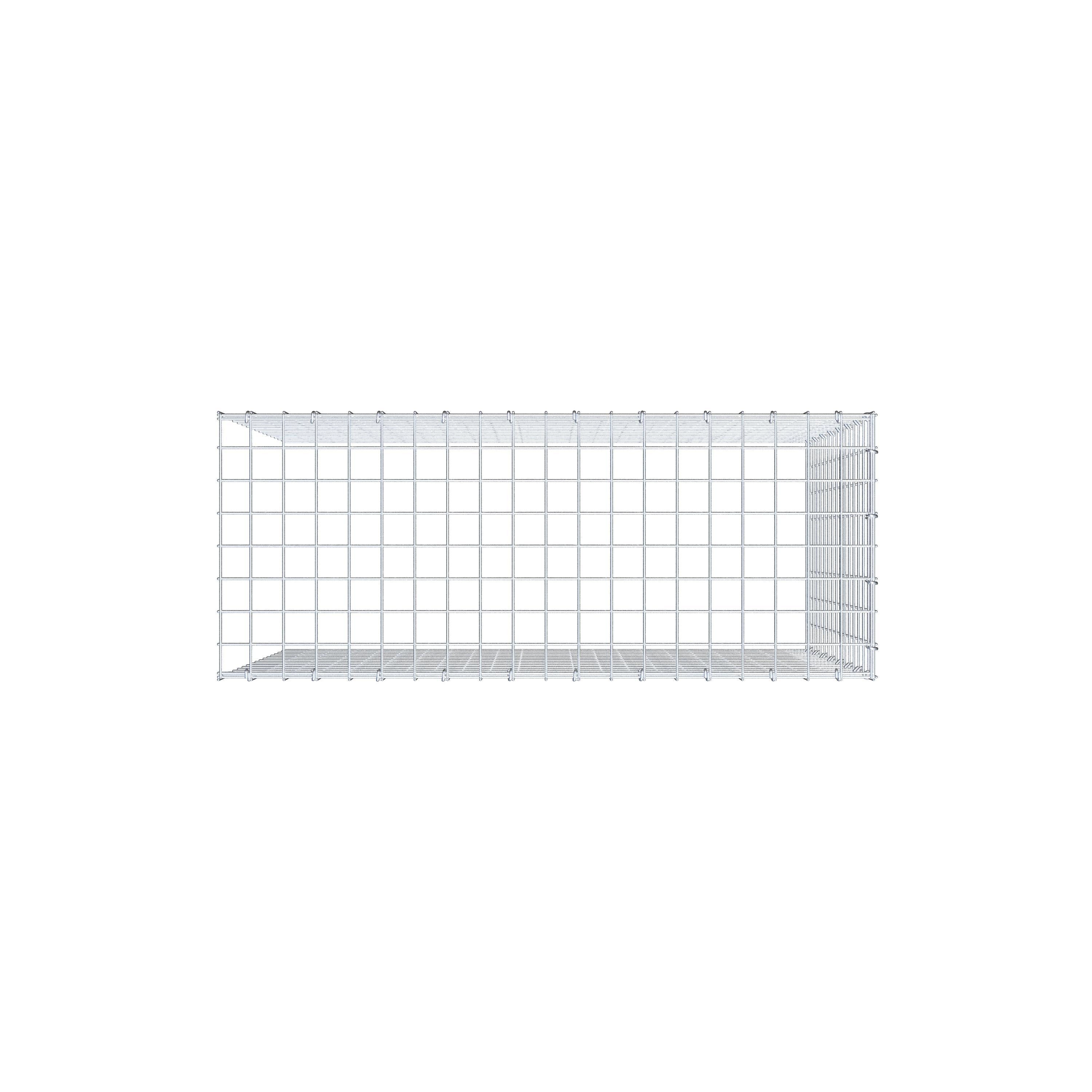 Monteret gabion type 4 100 cm x 80 cm x 40 cm (L x H x D), maskestørrelse 5 cm x 5 cm, C-ring