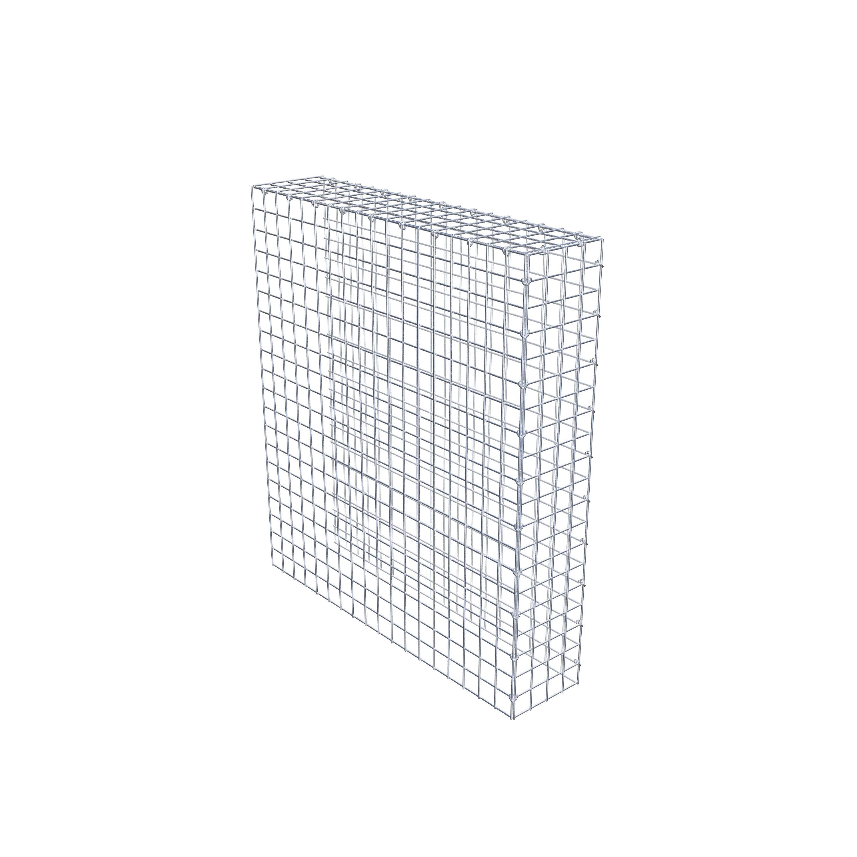 Monteret gabion type 4 100 cm x 90 cm x 20 cm (L x H x D), maskestørrelse 5 cm x 5 cm, C-ring