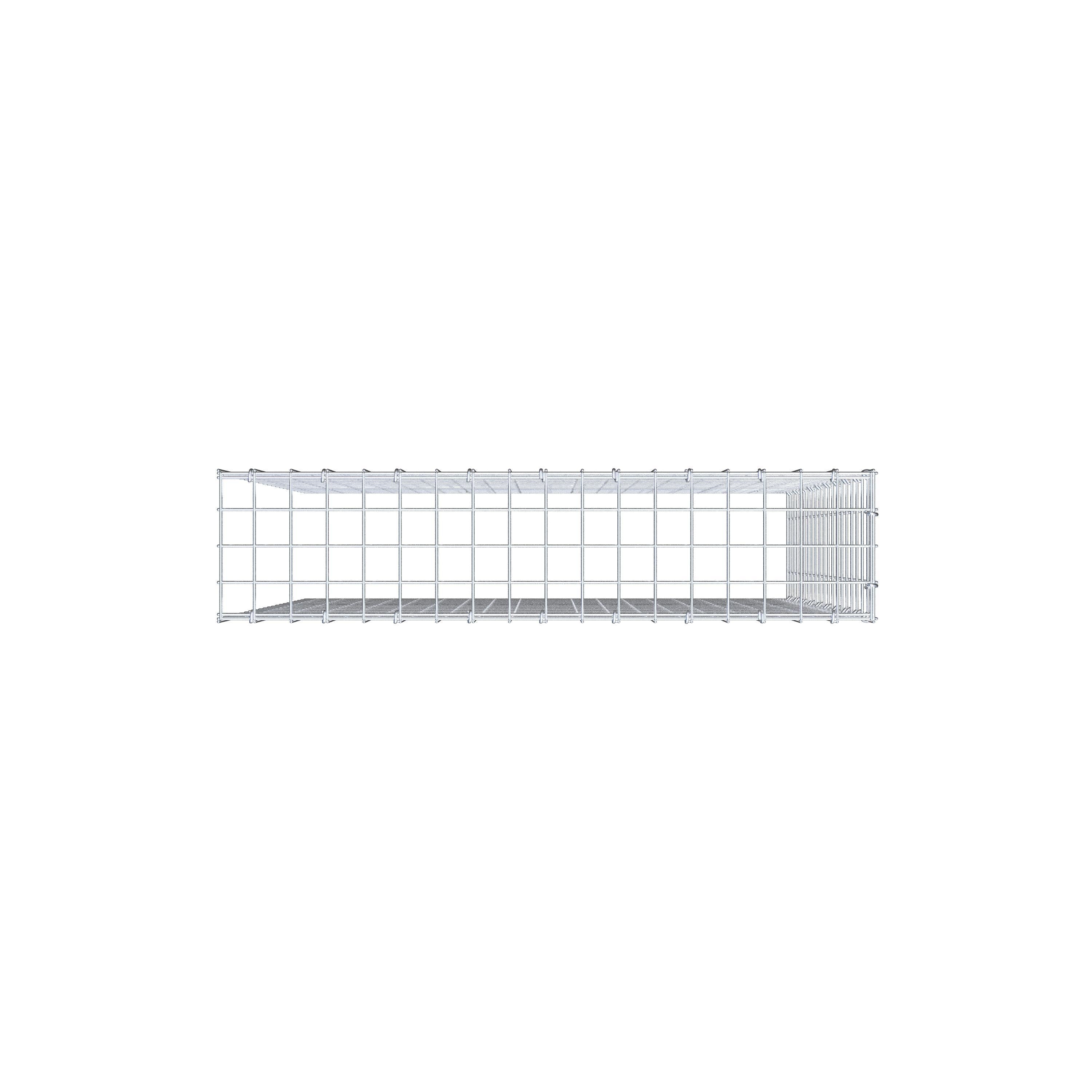 Monteret gabion type 4 100 cm x 90 cm x 20 cm (L x H x D), maskestørrelse 5 cm x 5 cm, C-ring