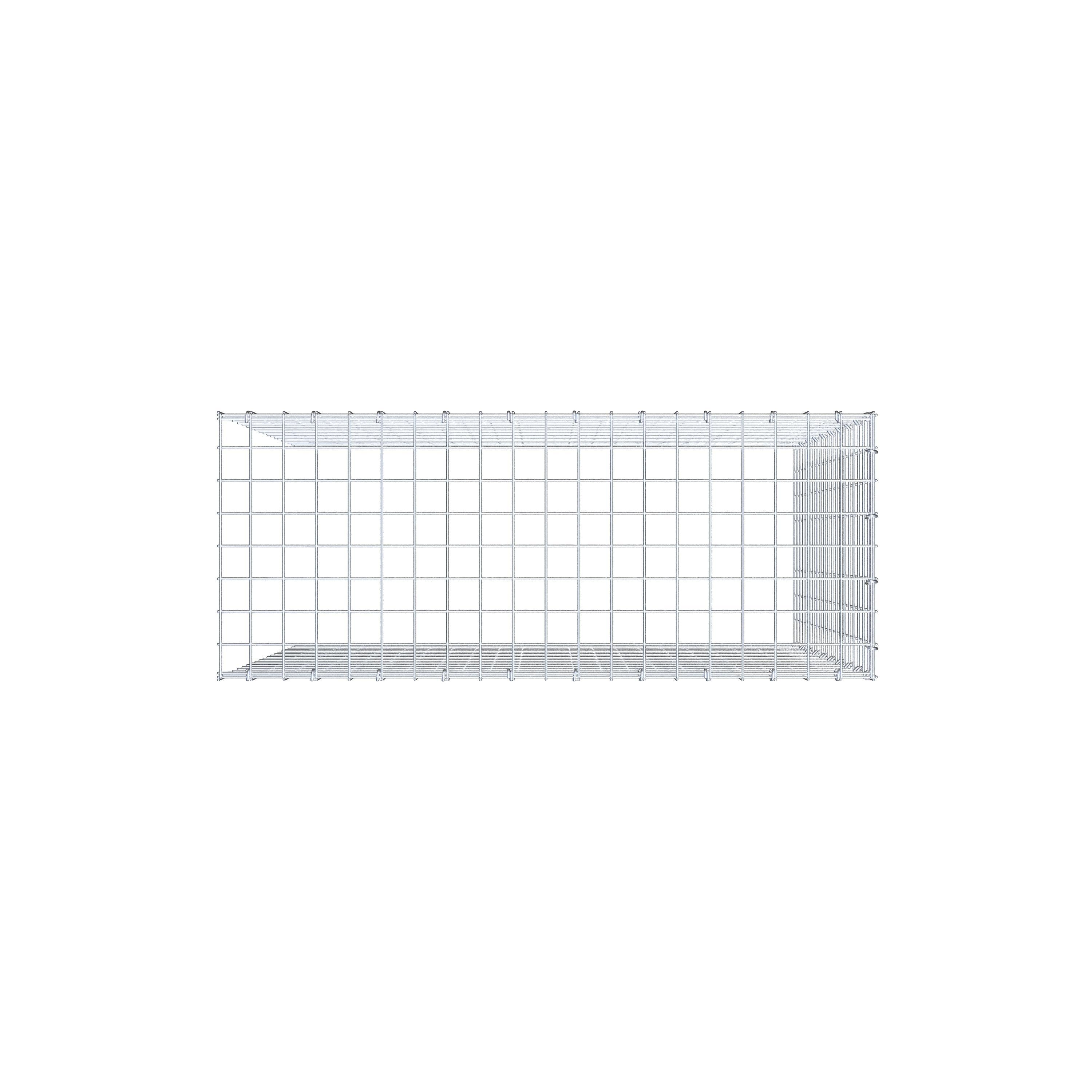 Monteret gabion type 4 100 cm x 100 cm x 40 cm (L x H x D), maskestørrelse 5 cm x 5 cm, C-ring