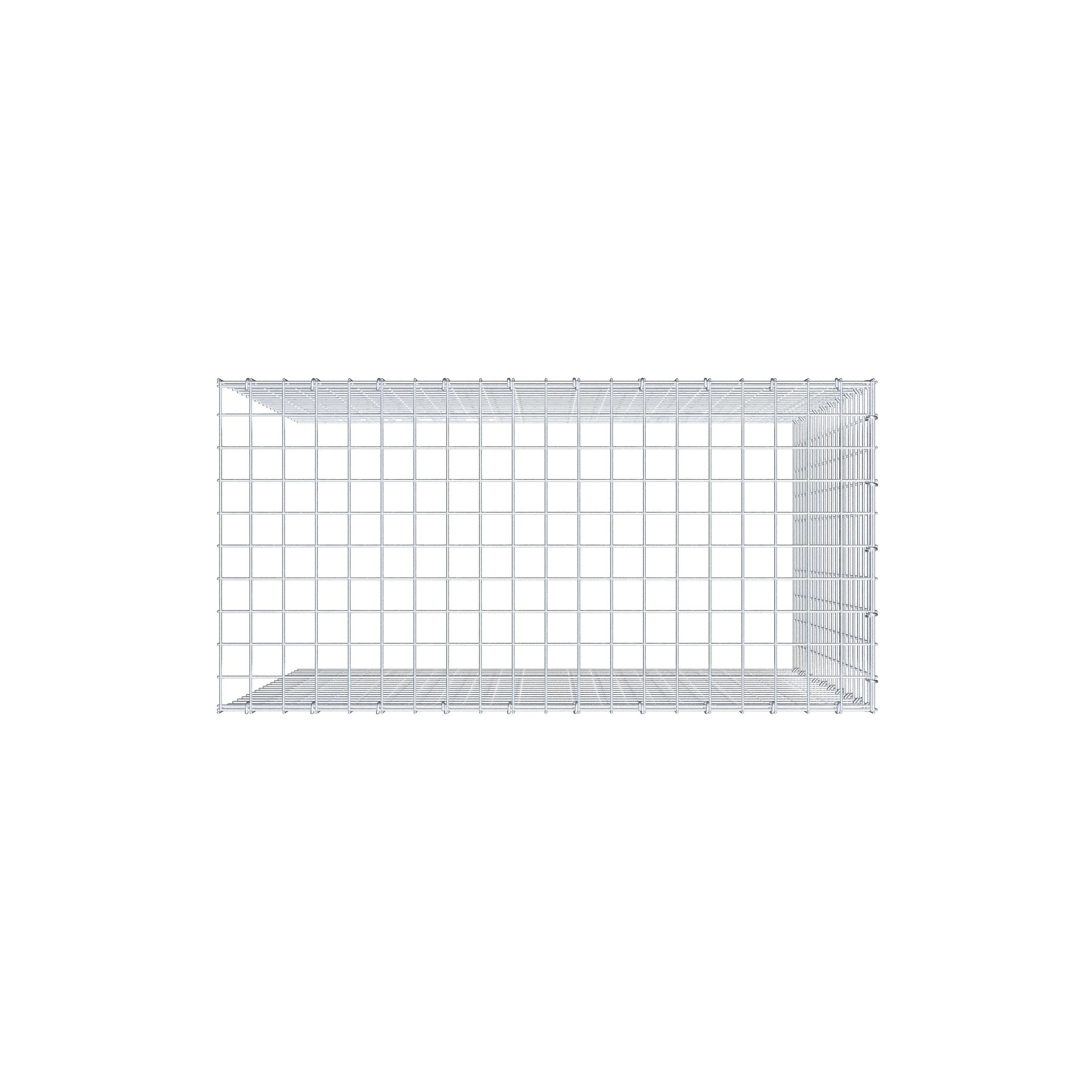 Mounted gabion type 4 100 cm x 100 cm x 50 cm (L x H x D), mesh size 5 cm x 5 cm, C-ring