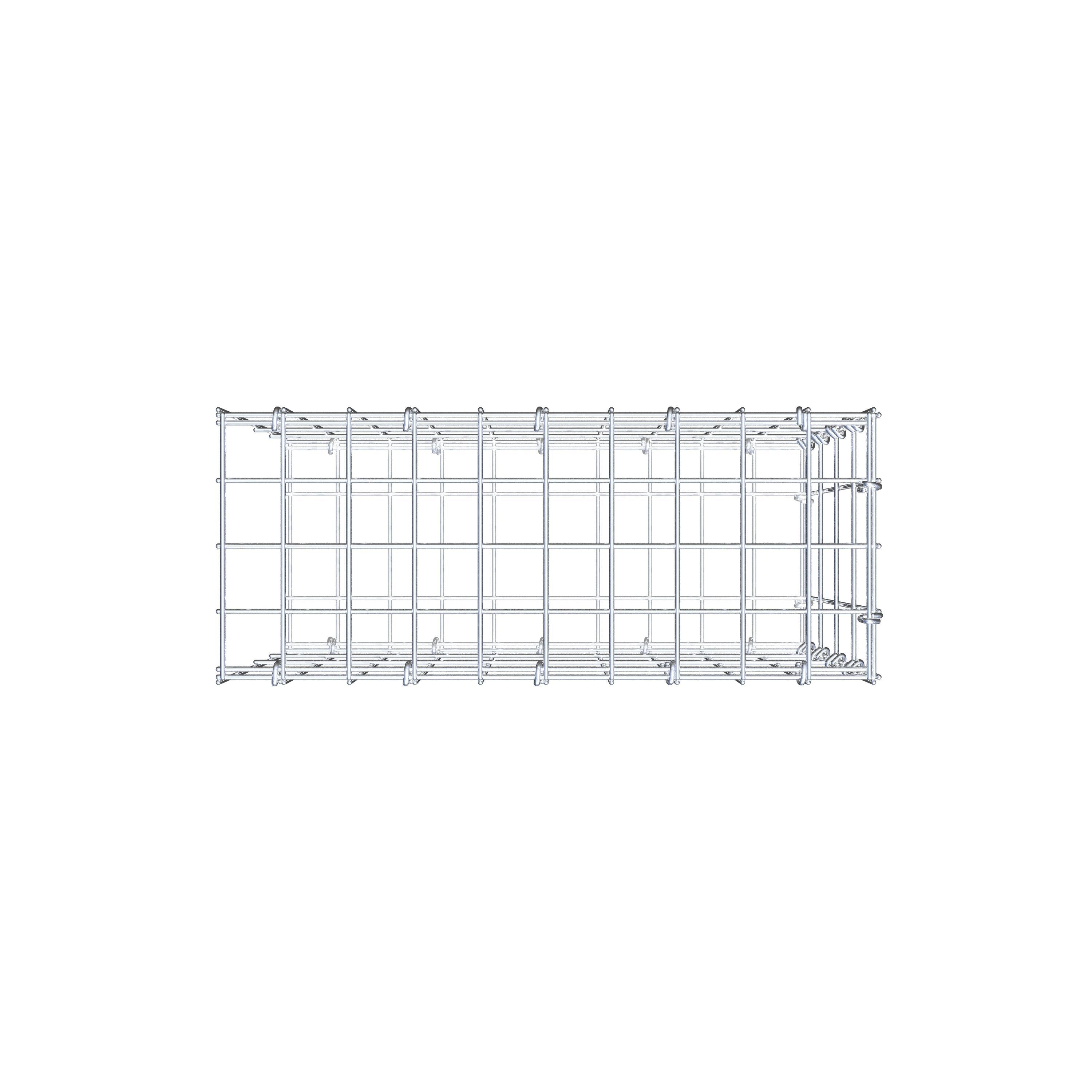 Mounted gabion type 2 50 cm x 40 cm x 20 cm, mesh size 5 cm x 10 cm, C-ring