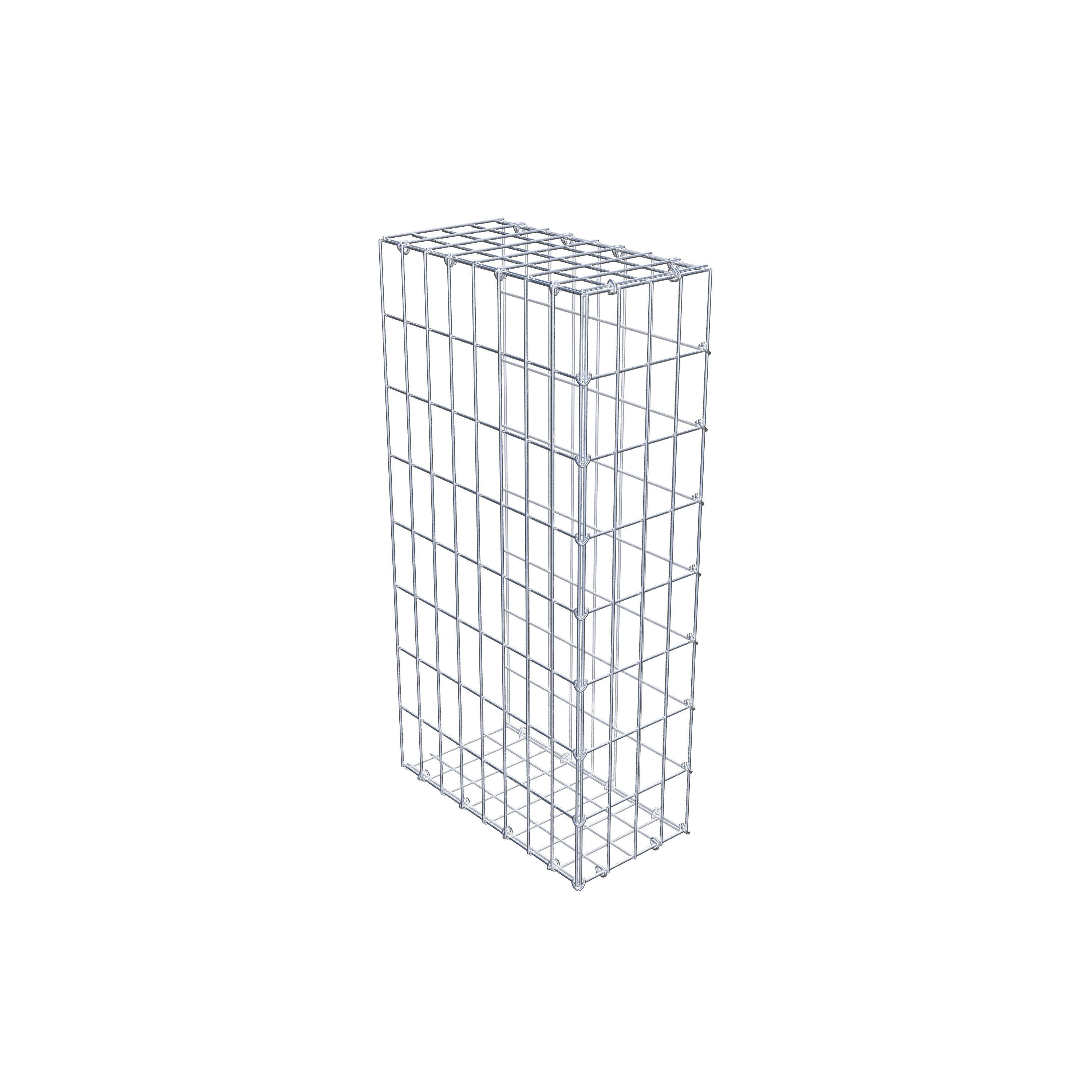 Monteret gabion type 2 80 cm x 40 cm x 20 cm, maskestørrelse 5 cm x 10 cm, C-ring