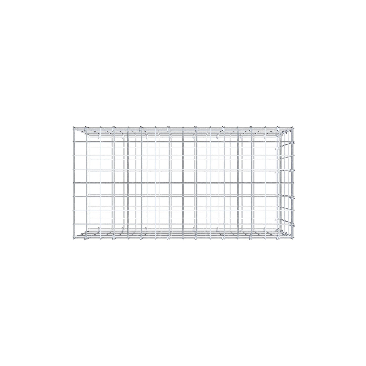 Mounted gabion type 2 80 cm x 40 cm x 40 cm, mesh size 5 cm x 10 cm, C-ring