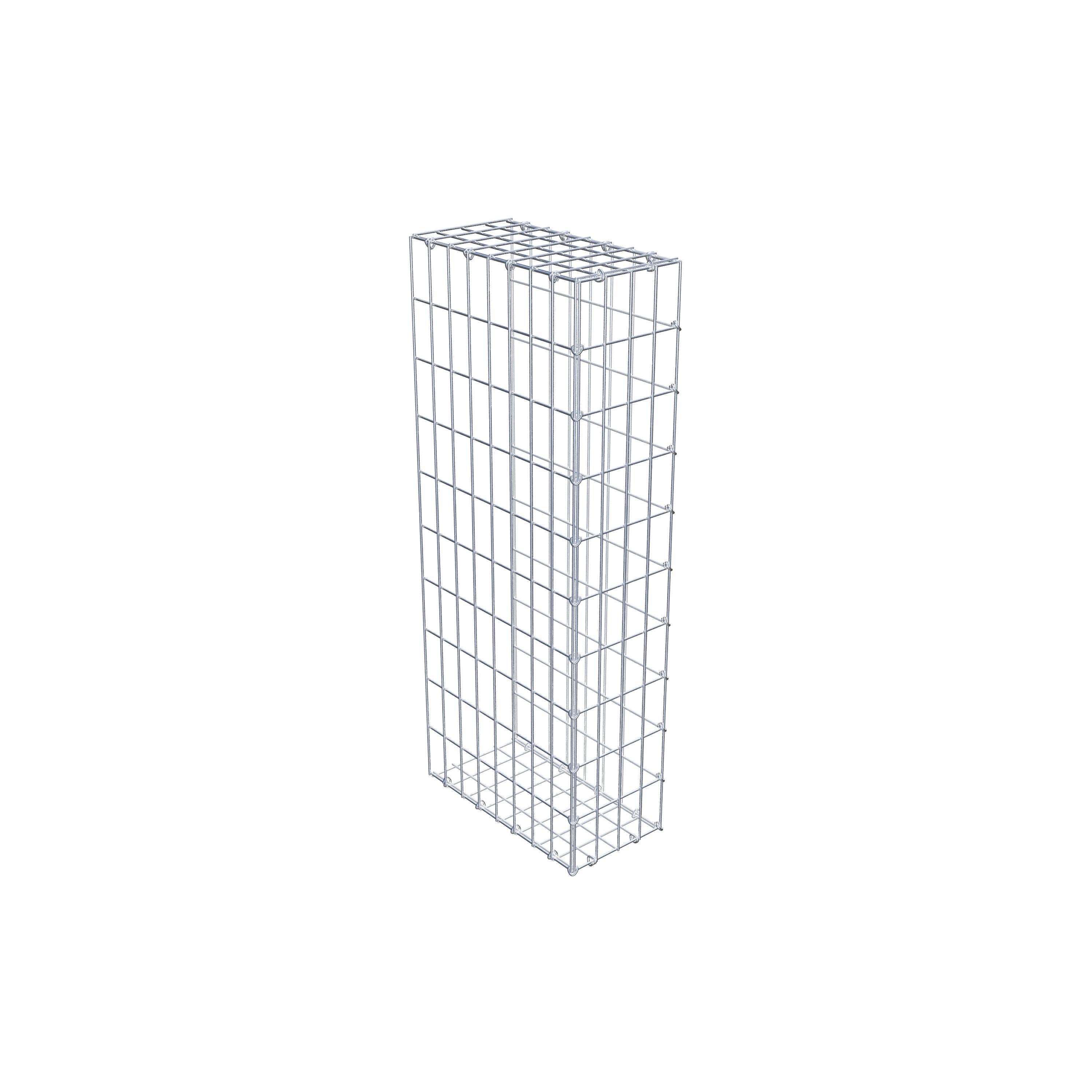 Monteret gabion type 2 100 cm x 40 cm x 20 cm, maskestørrelse 5 cm x 10 cm, C-ring