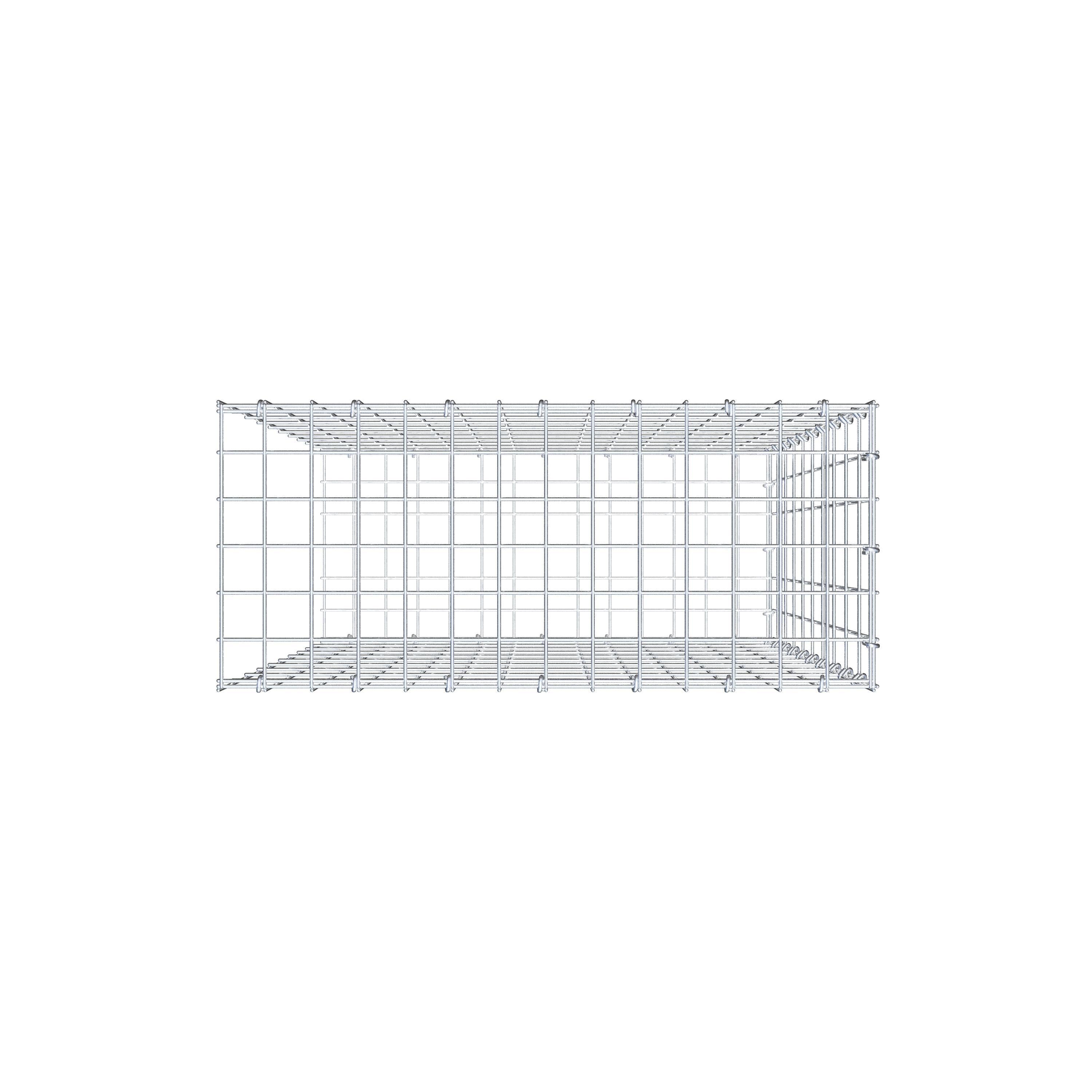 Monteret gabion type 2 100 cm x 70 cm x 30 cm, maskestørrelse 5 cm x 10 cm, C-ring