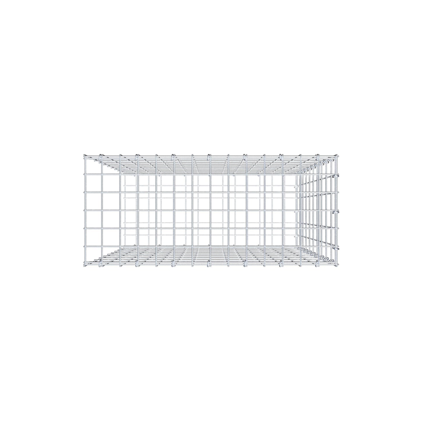 Fourche rapportée type 2 100 cm x 70 cm x 30 cm, mailles 5 cm x 10 cm, anneau en C