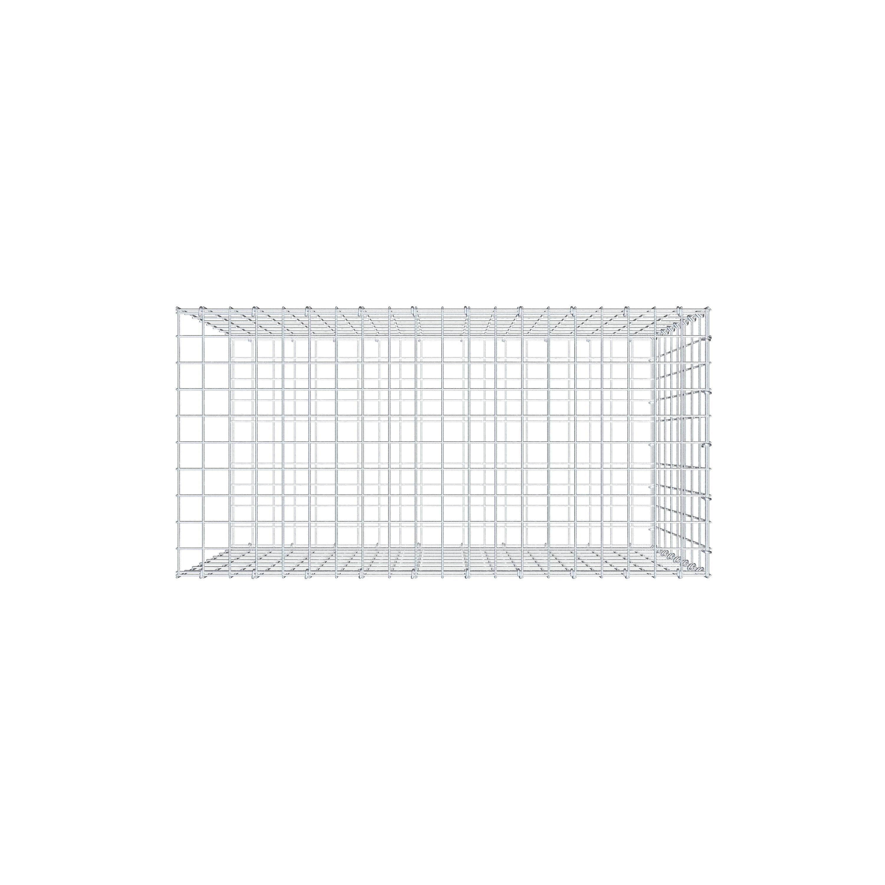 Mounted gabion type 2 100 cm x 80 cm x 50 cm, mesh size 5 cm x 10 cm, C-ring