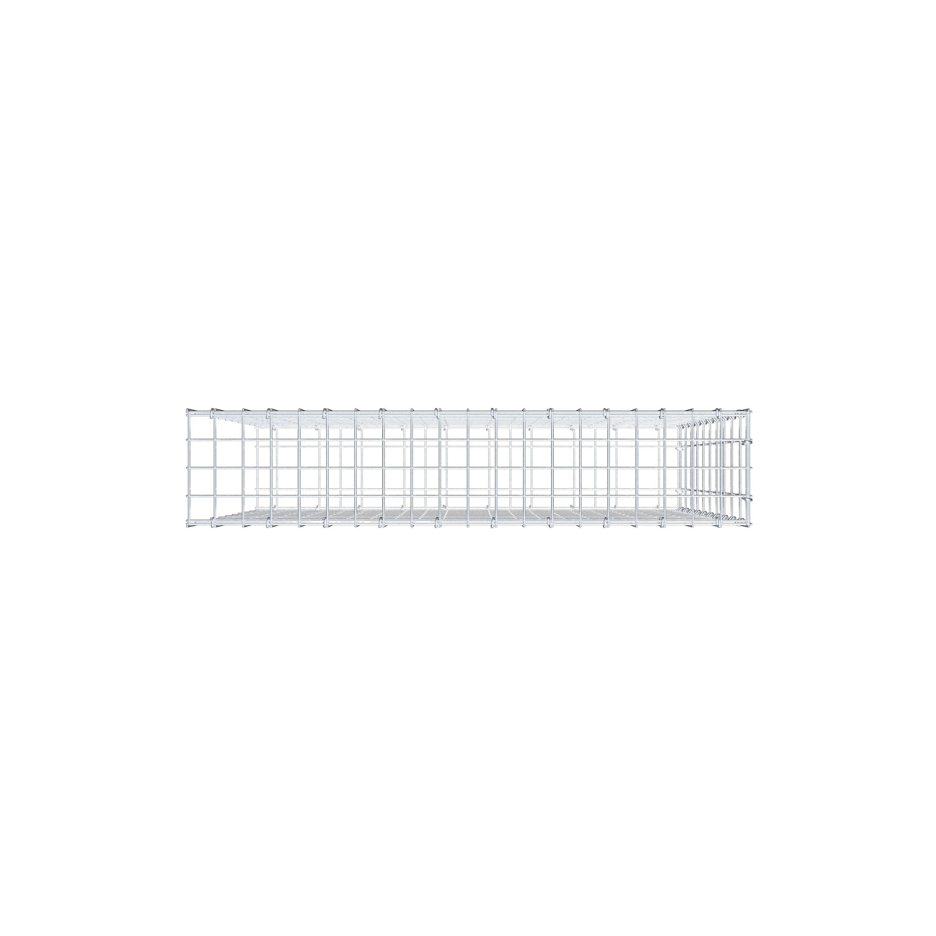 Monteret gabion type 2 100 cm x 100 cm x 20 cm, maskestørrelse 5 cm x 10 cm, C-ring