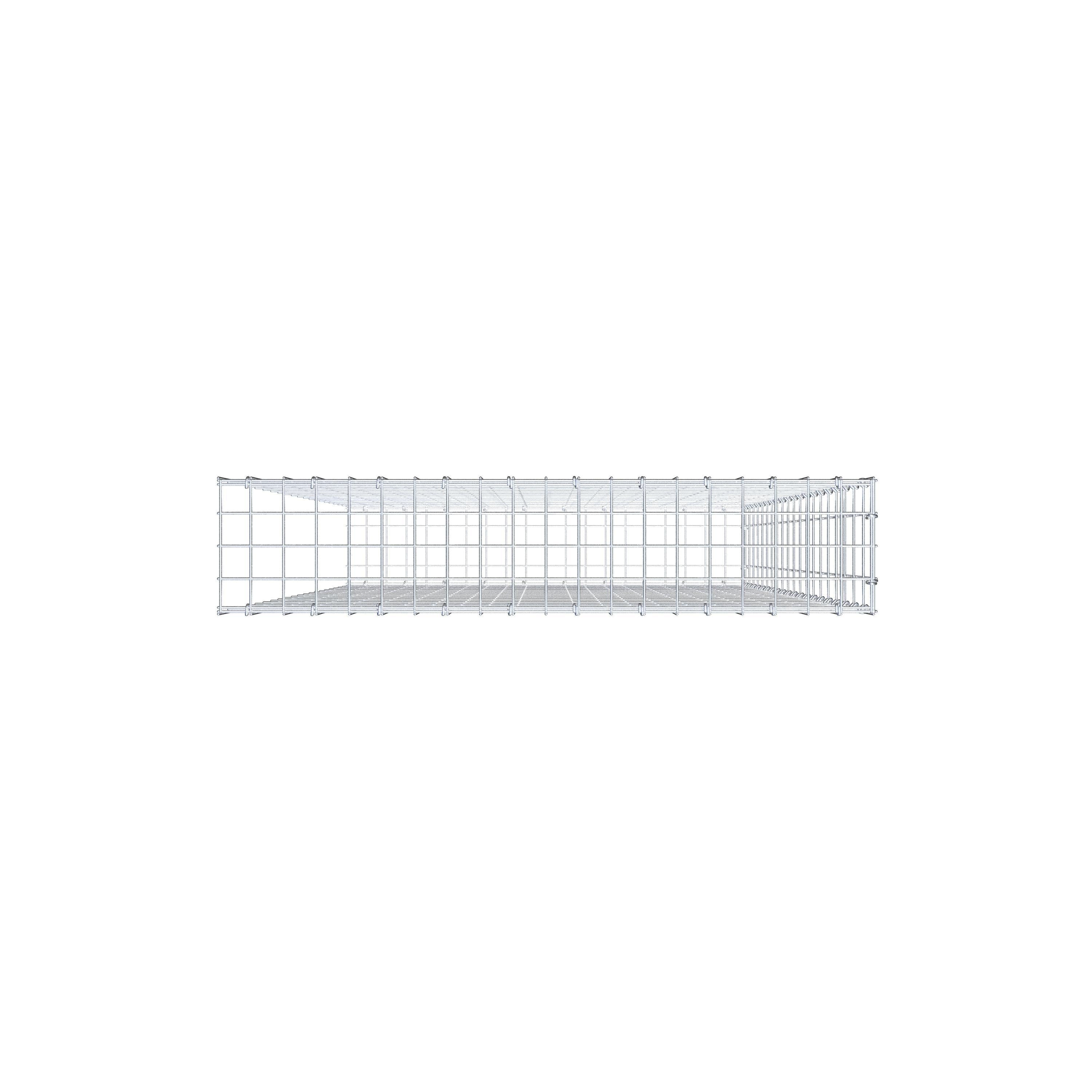 Monteret gabion type 2 200 cm x 100 cm x 20 cm, maskestørrelse 5 cm x 10 cm, C-ring