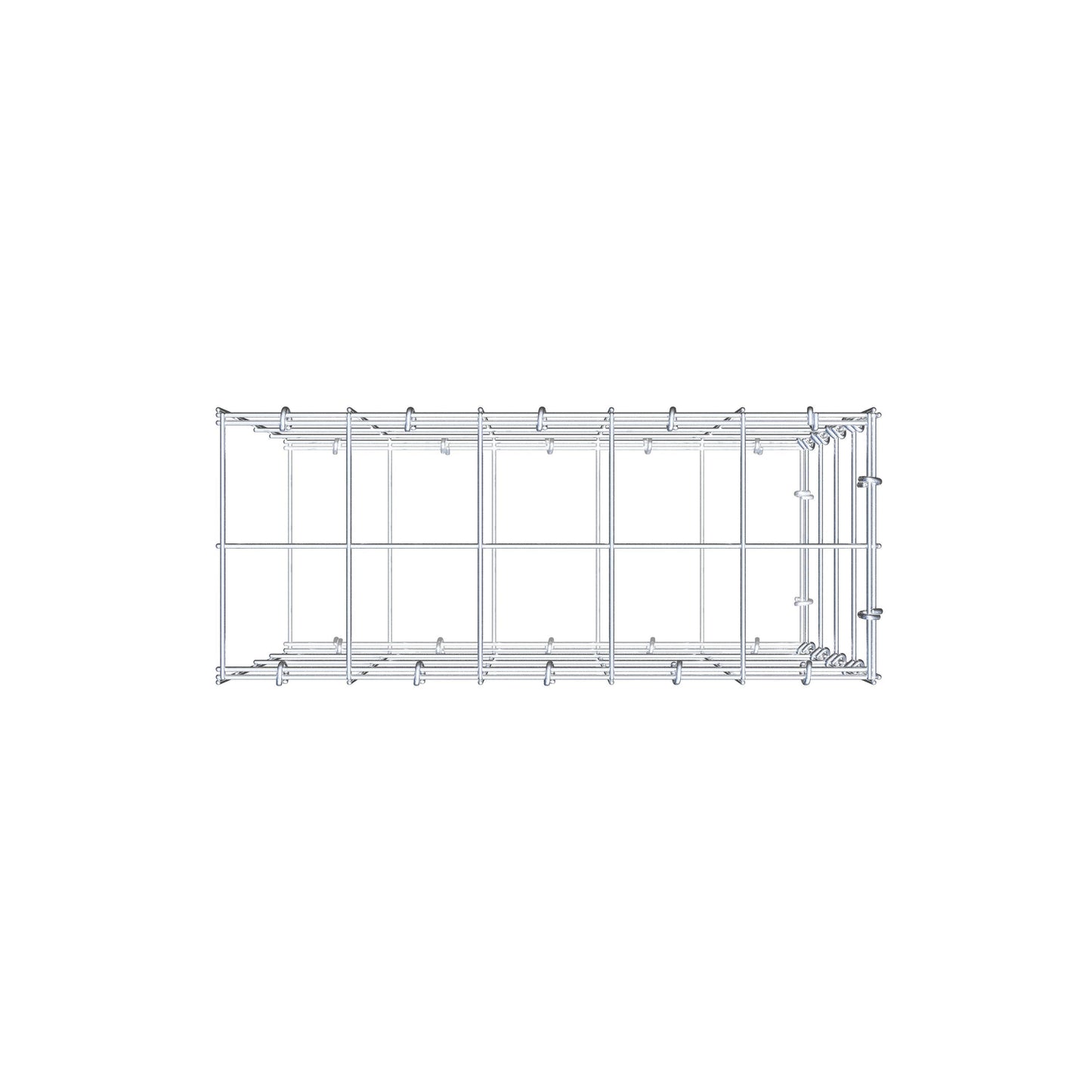 Monteret gabion type 2 50 cm x 40 cm x 20 cm (L x H x D), maskestørrelse 10 cm x 10 cm, C-ring
