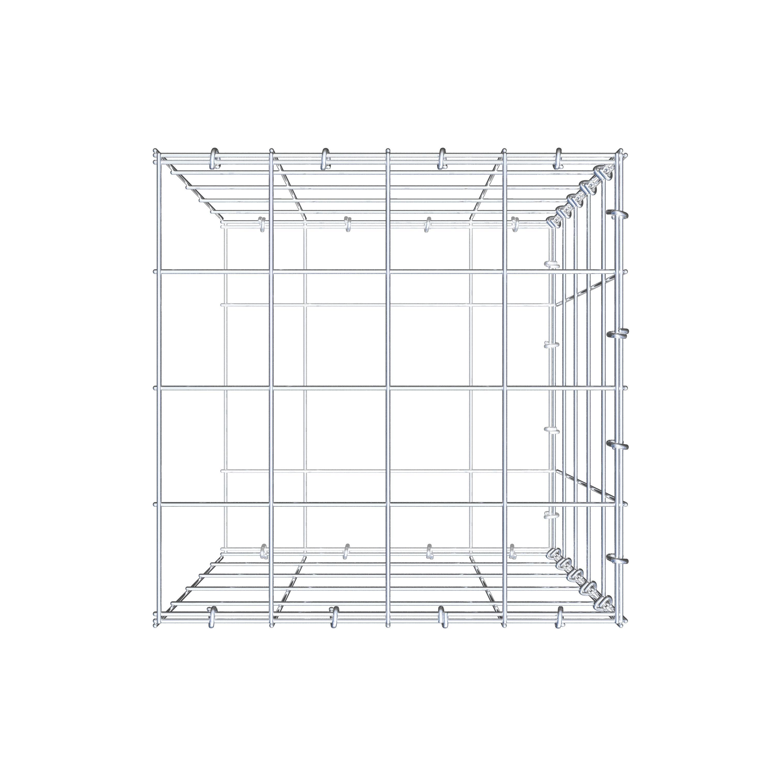 Mounted gabion type 2 50 cm x 40 cm x 40 cm (L x H x D), mesh size 10 cm x 10 cm, C-ring