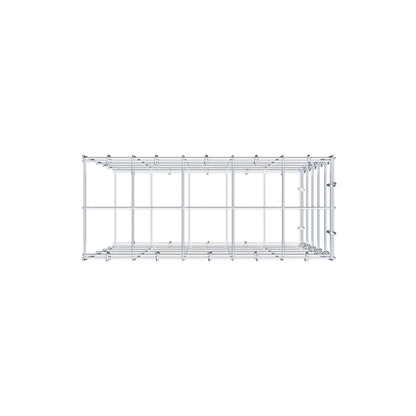 Mounted gabion type 2 50 cm x 50 cm x 20 cm (L x H x D), mesh size 10 cm x 10 cm, C-ring