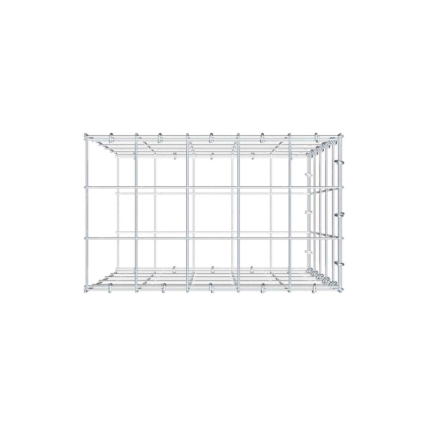 Anbaugabione Typ 2 50 cm x 50 cm x 30 cm (L x H x T), Maschenweite 10 cm x 10 cm, C-Ring