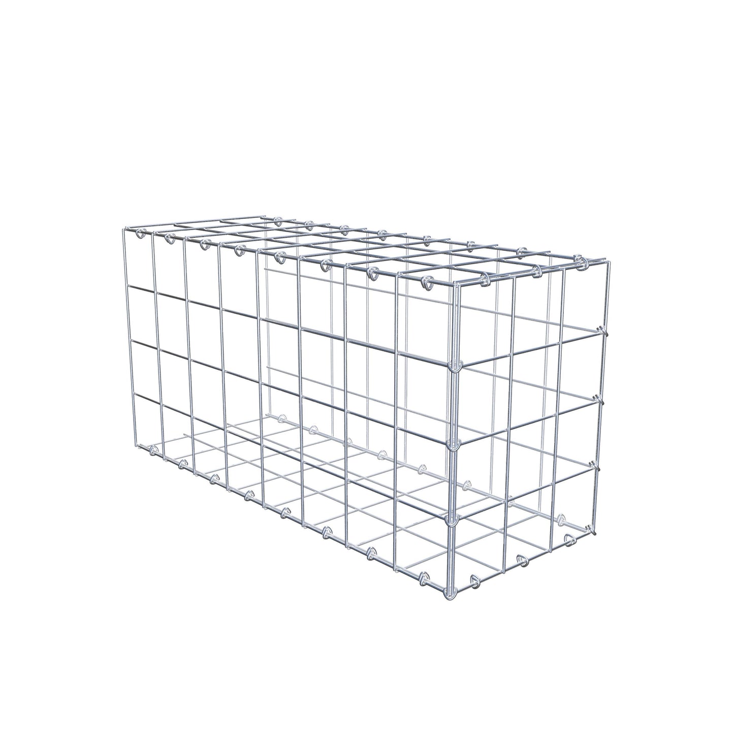 Monteret gabion type 2 80 cm x 40 cm x 30 cm (L x H x D), maskestørrelse 10 cm x 10 cm, C-ring