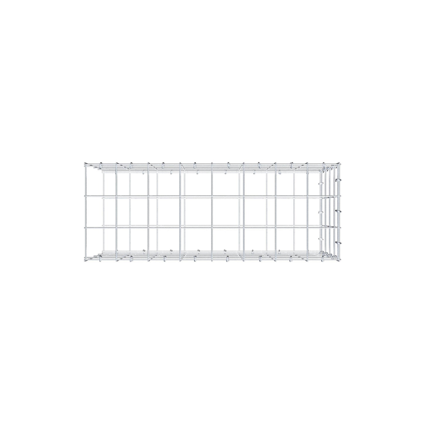 Monteret gabion type 2 80 cm x 40 cm x 30 cm (L x H x D), maskestørrelse 10 cm x 10 cm, C-ring