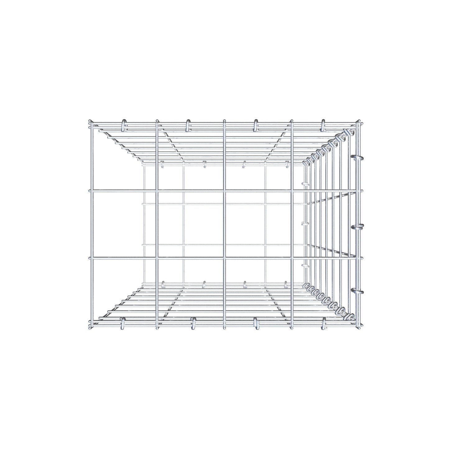 Monteret gabion type 2 80 cm x 40 cm x 30 cm (L x H x D), maskestørrelse 10 cm x 10 cm, C-ring