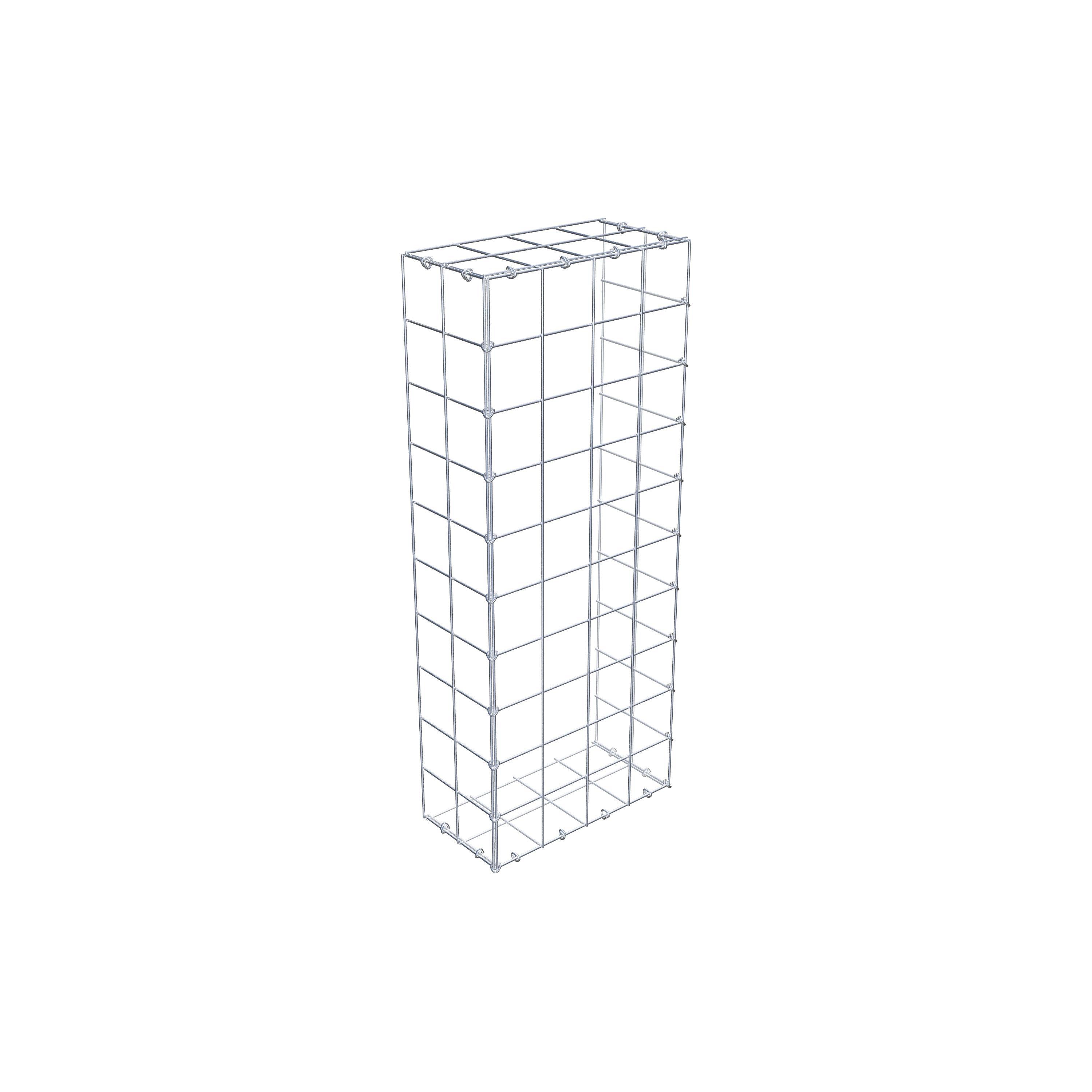 Typ 2 påbyggnadsgabion 100 cm x 20 cm x 40 cm (L x H x D), maskstorlek 10 cm x 10 cm, C-ring