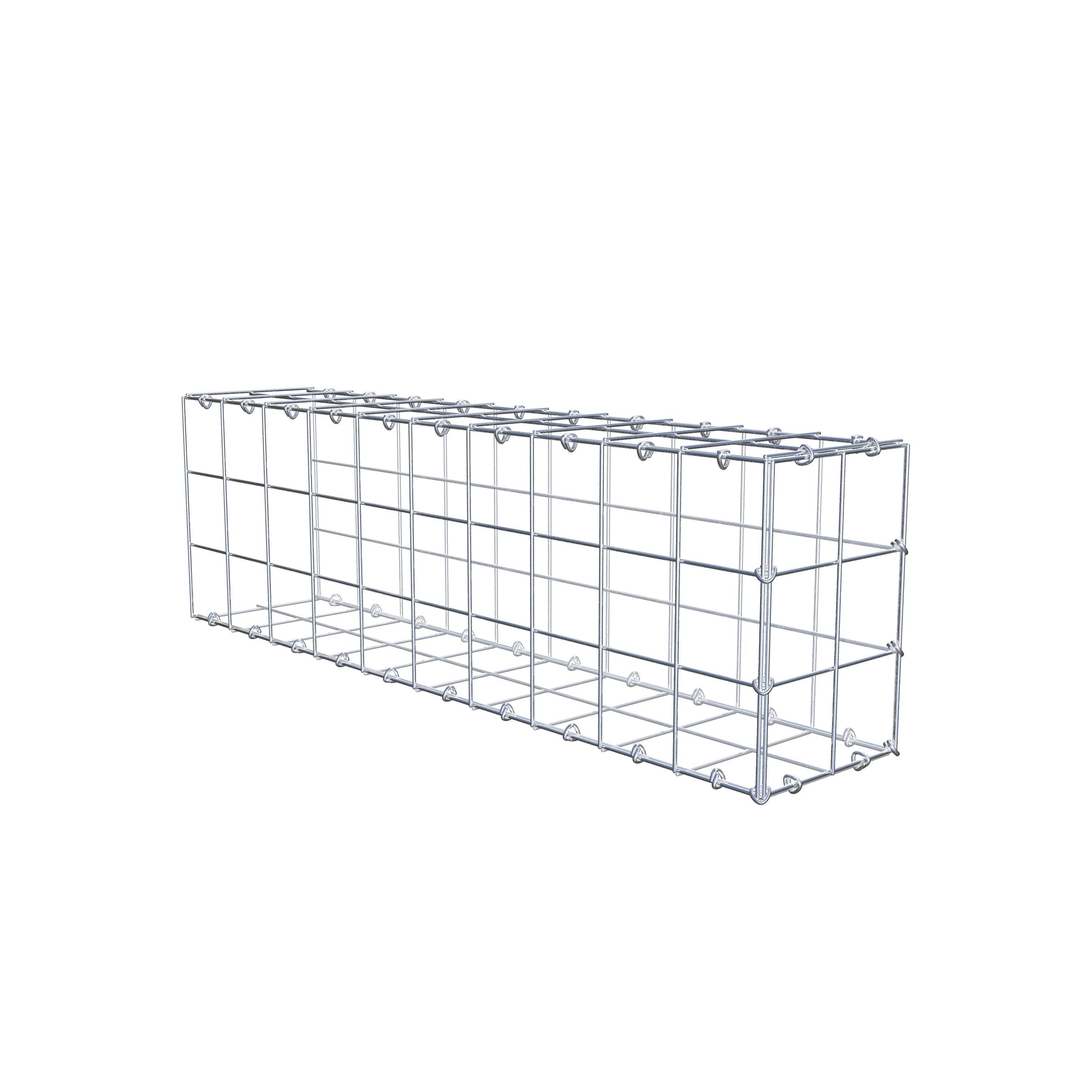 Monteret gabion type 2 100 cm x 30 cm x 20 cm (L x H x D), maskestørrelse 10 cm x 10 cm, C-ring