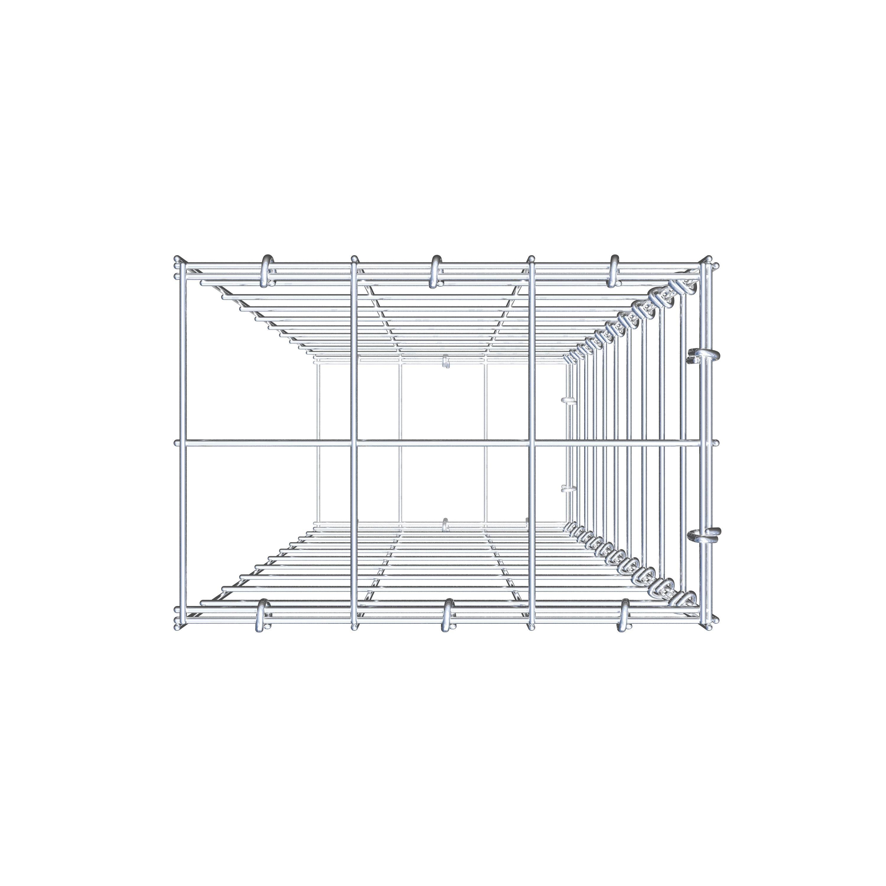 Monteret gabion type 2 100 cm x 30 cm x 20 cm (L x H x D), maskestørrelse 10 cm x 10 cm, C-ring