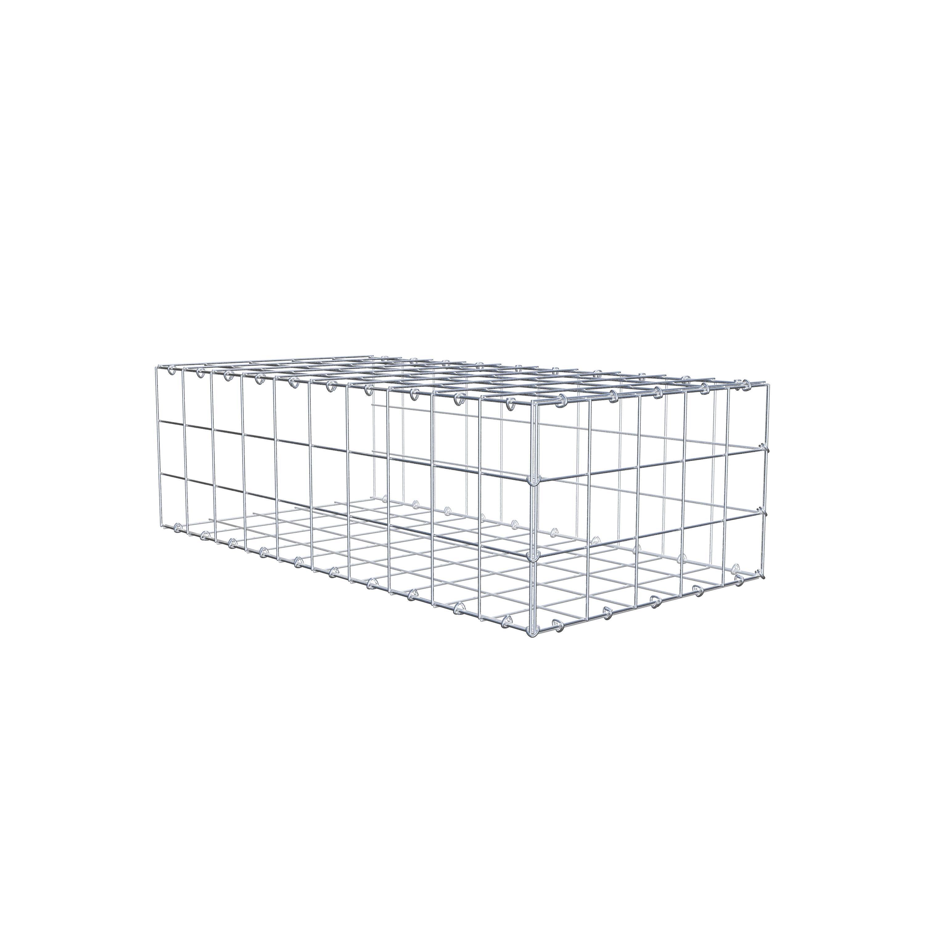 Monteret gabion type 2 100 cm x 30 cm x 50 cm (L x H x D), maskestørrelse 10 cm x 10 cm, C-ring