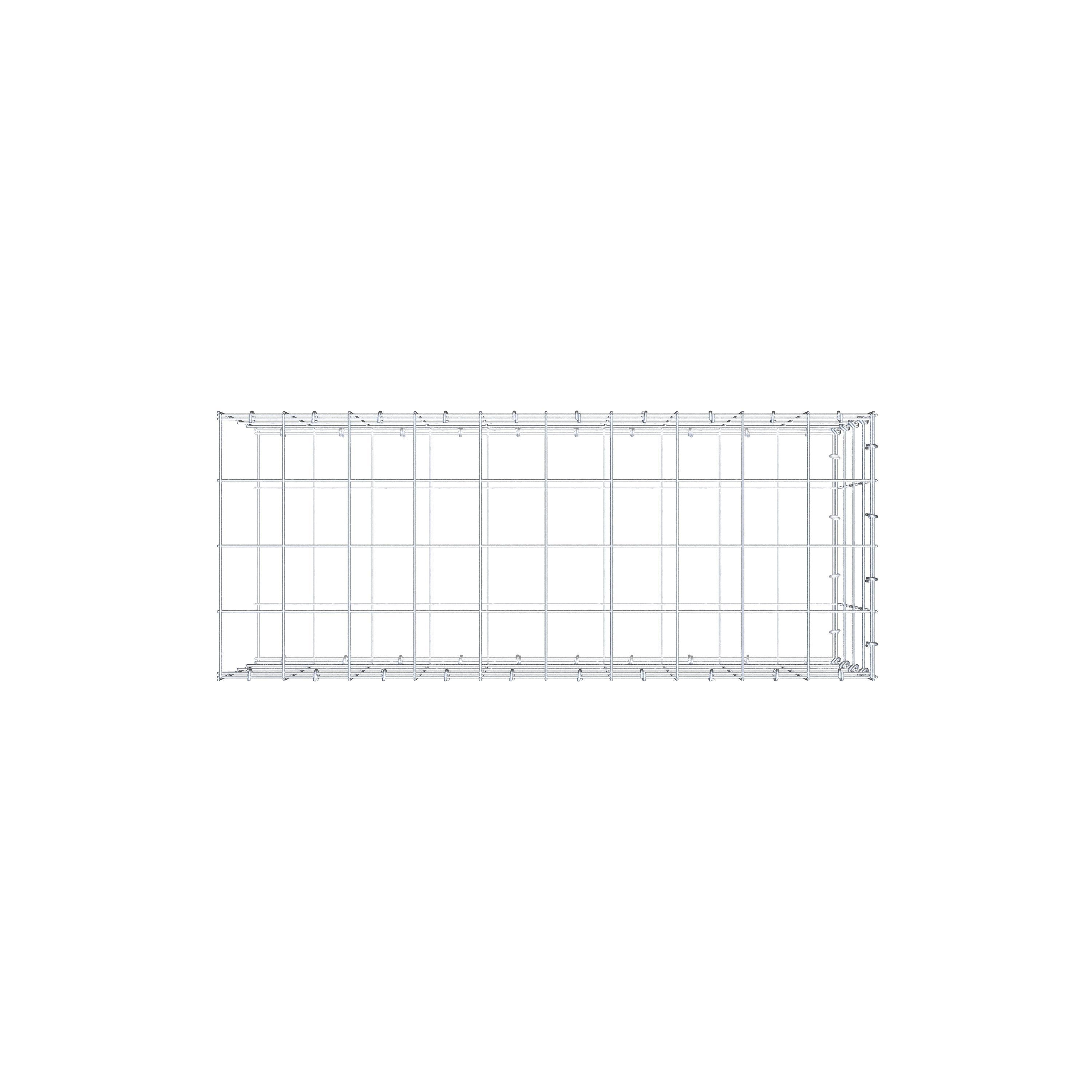 Monteret gabion type 2 100 cm x 40 cm x 40 cm (L x H x D), maskestørrelse 10 cm x 10 cm, C-ring