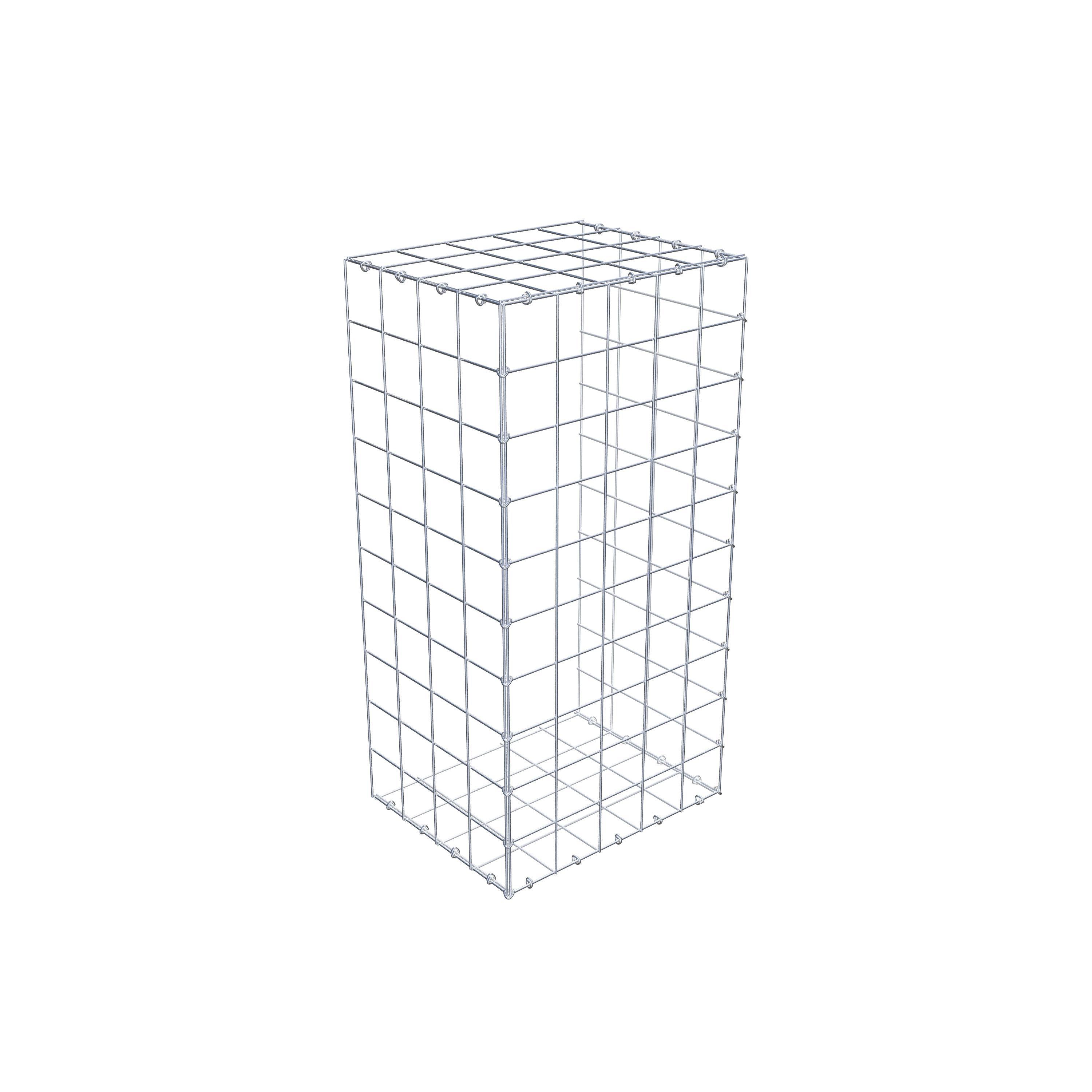 Monteret gabion type 2 100 cm x 40 cm x 50 cm (L x H x D), maskestørrelse 10 cm x 10 cm, C-ring