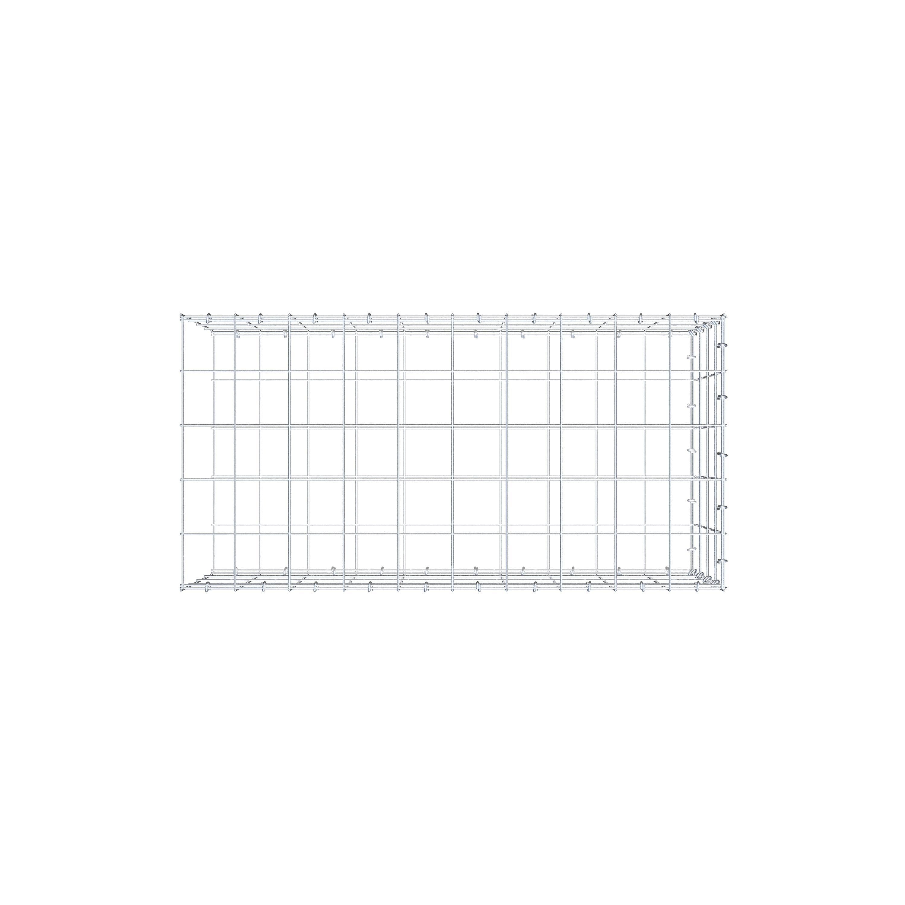 Gabbione aggiuntivo di tipo 2 100 cm x 40 cm x 50 cm (L x H x P), maglia 10 cm x 10 cm, anello a C
