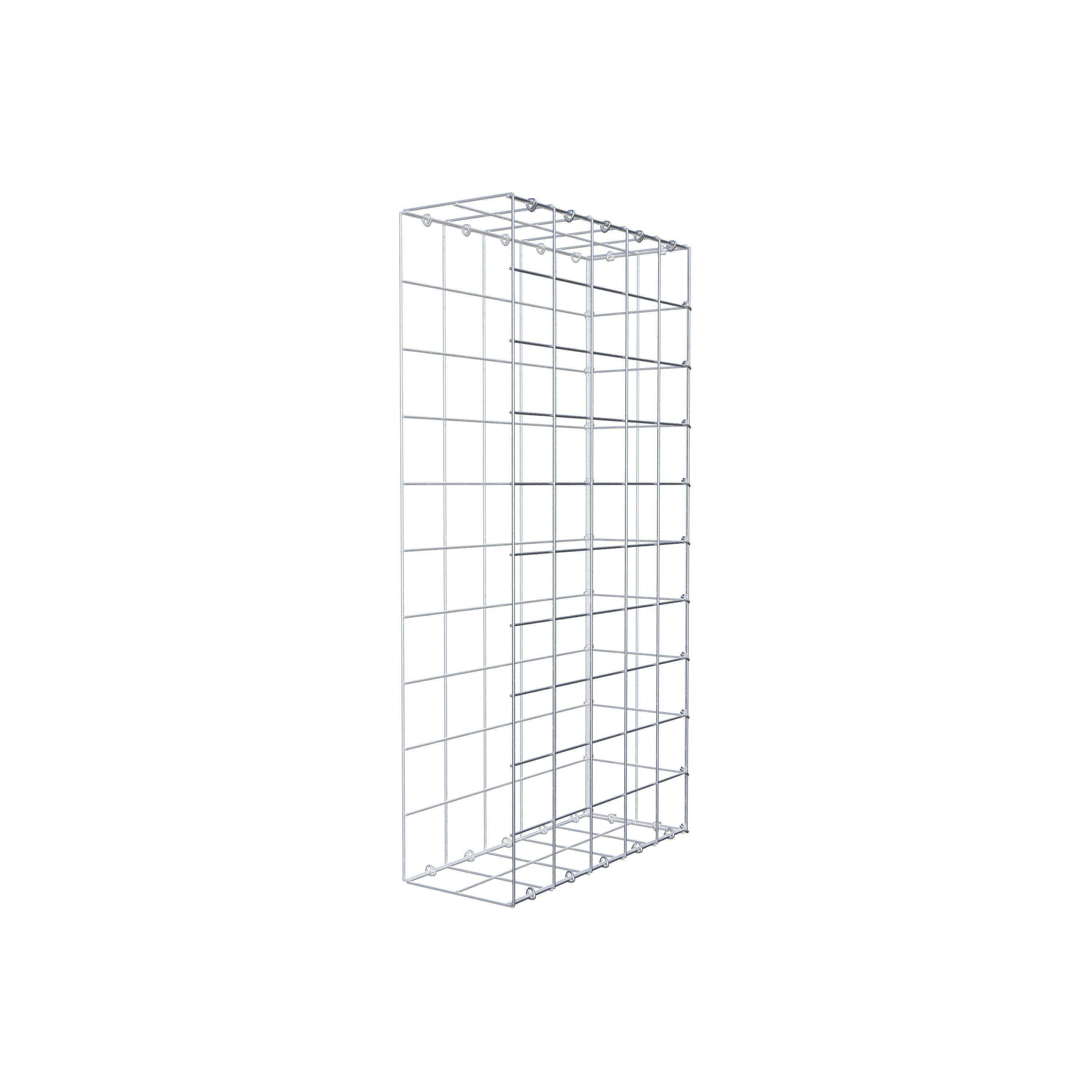 Monteret gabion type 2 100 cm x 50 cm x 20 cm (L x H x D), maskestørrelse 10 cm x 10 cm, C-ring