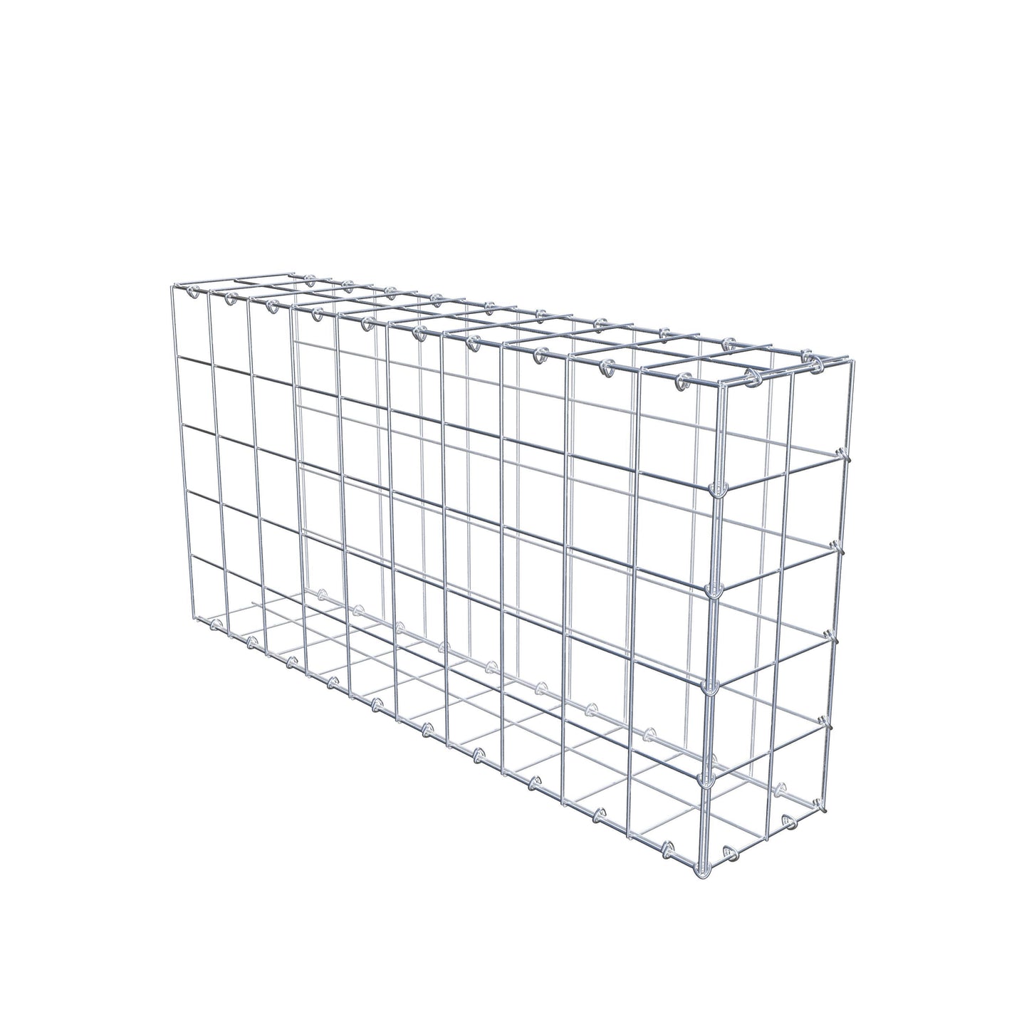 Mounted gabion type 2 100 cm x 50 cm x 20 cm (L x H x D), mesh size 10 cm x 10 cm, C-ring
