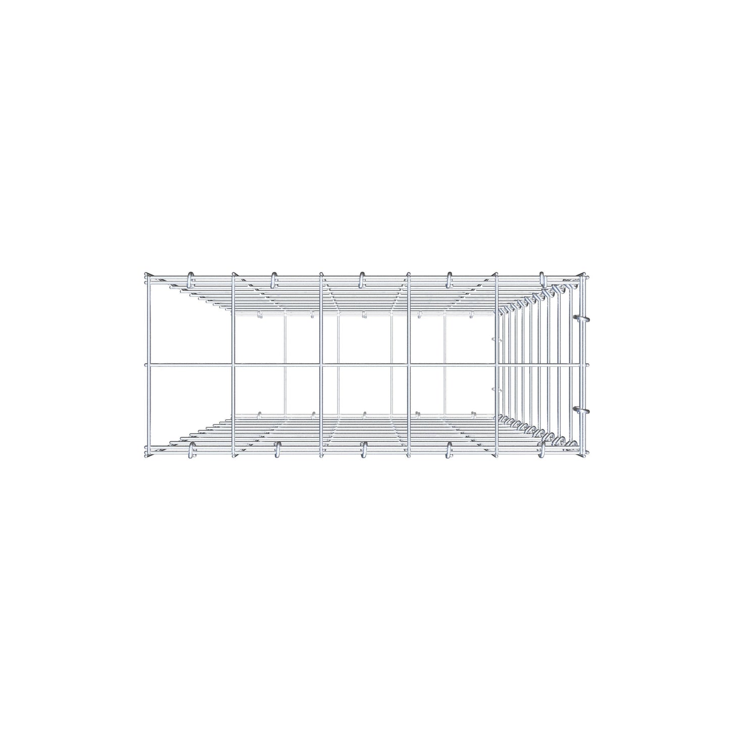 Mounted gabion type 2 100 cm x 50 cm x 20 cm (L x H x D), mesh size 10 cm x 10 cm, C-ring