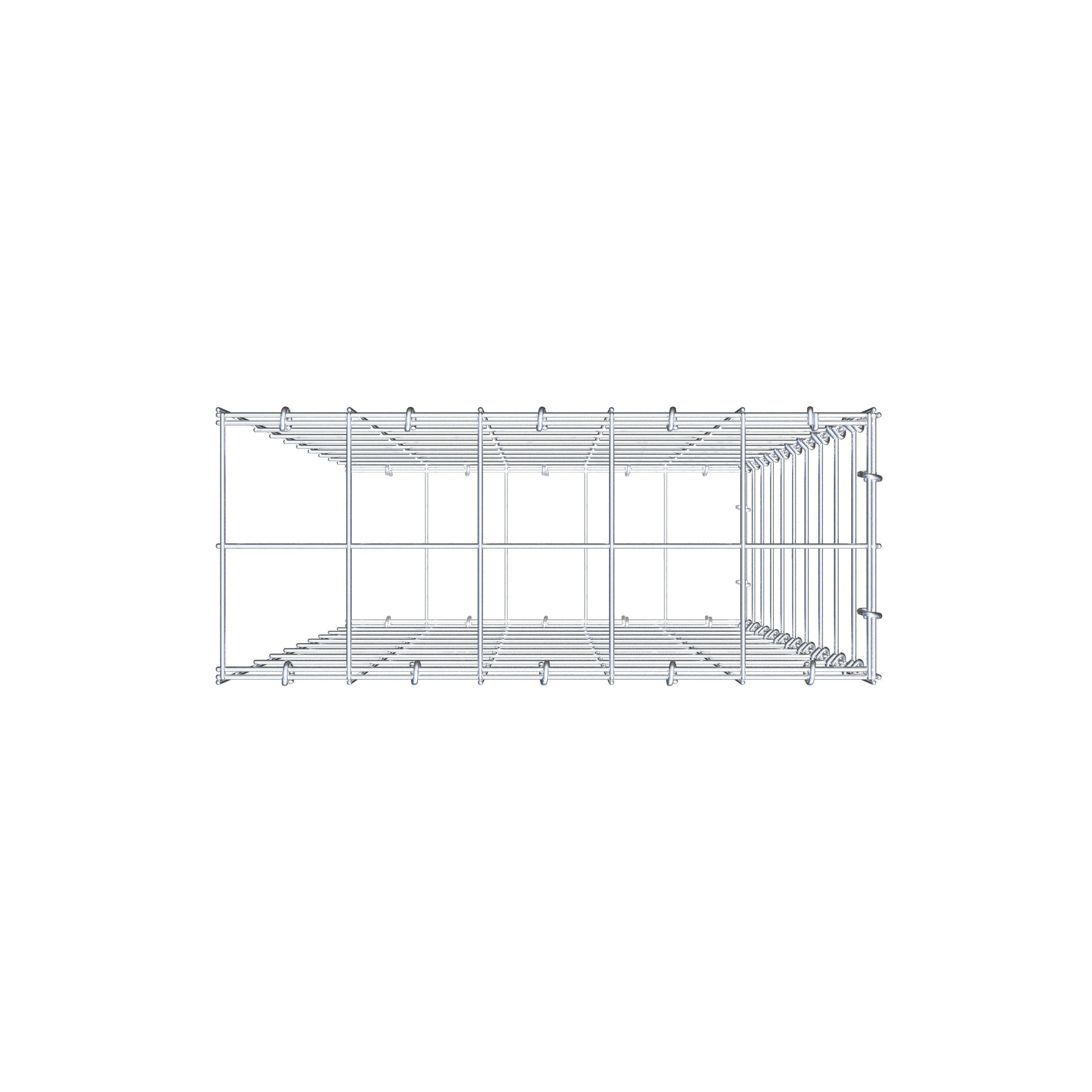 Monteret gabion type 2 100 cm x 50 cm x 20 cm (L x H x D), maskestørrelse 10 cm x 10 cm, C-ring