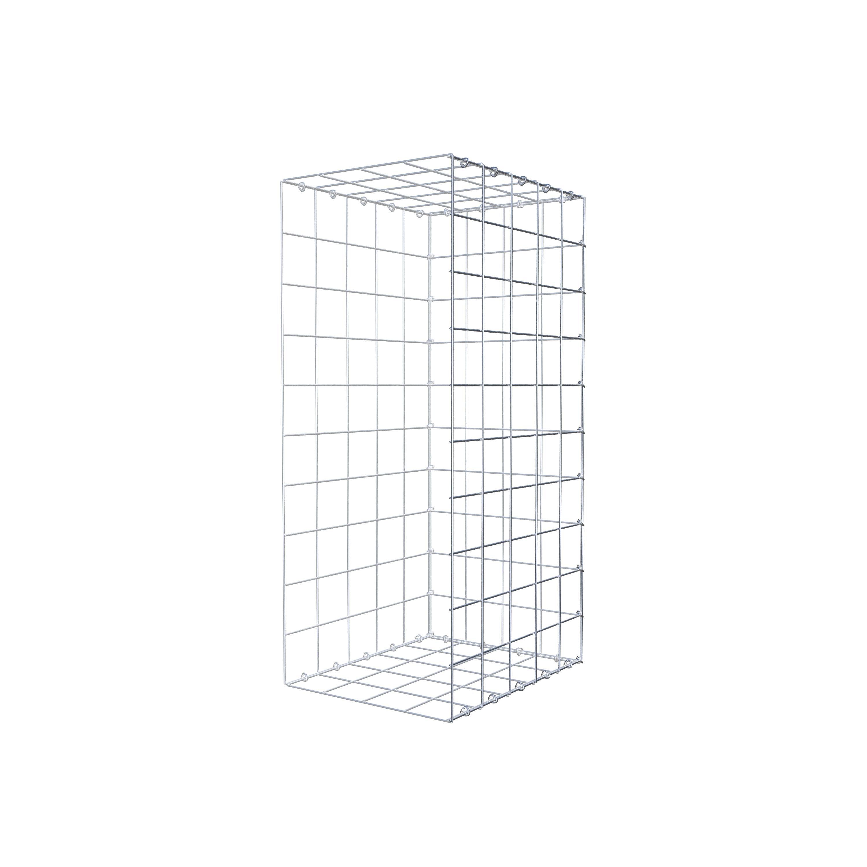 Monteret gabion type 2 100 cm x 50 cm x 40 cm (L x H x D), maskestørrelse 10 cm x 10 cm, C-ring